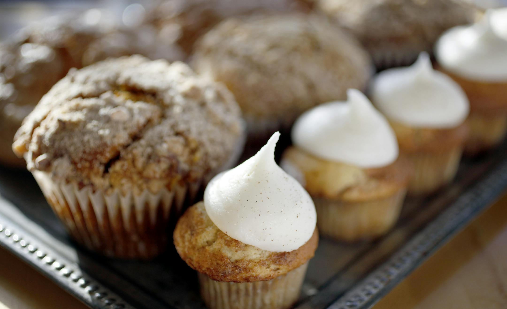 CARLOS GONZALEZ ‚Ä¢ cgonzalez@startribune.comJanuary 2, 2011 ‚Äì Minneapolis, Minnesota ‚Äì Vita.mn ‚Äì Breakfast / Brunch Locations - Lucia's restaurant / The Craftsman ] (left to right) Pastries: Lemon Ginger Scones, Pumpkin Pecan Streusel Muffins, and Baby Budapest Muffins photographed at Lucia's Restaurant in Minneapolis.bestmn2012 bestmn2012