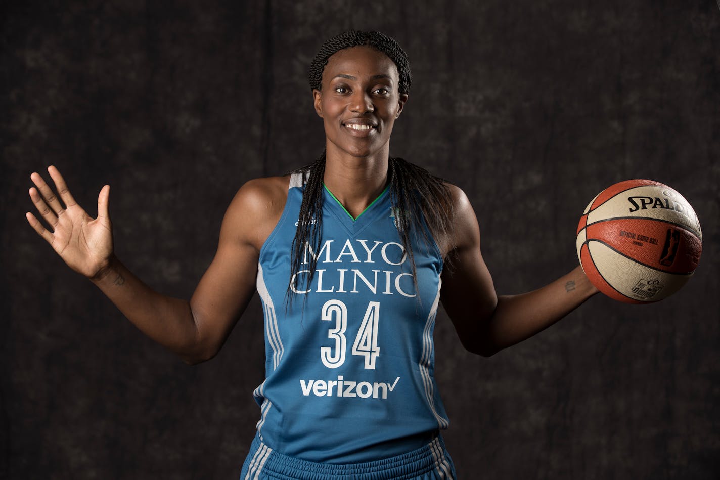 Center Sylvia Fowles, shown in a media day shot in early May.