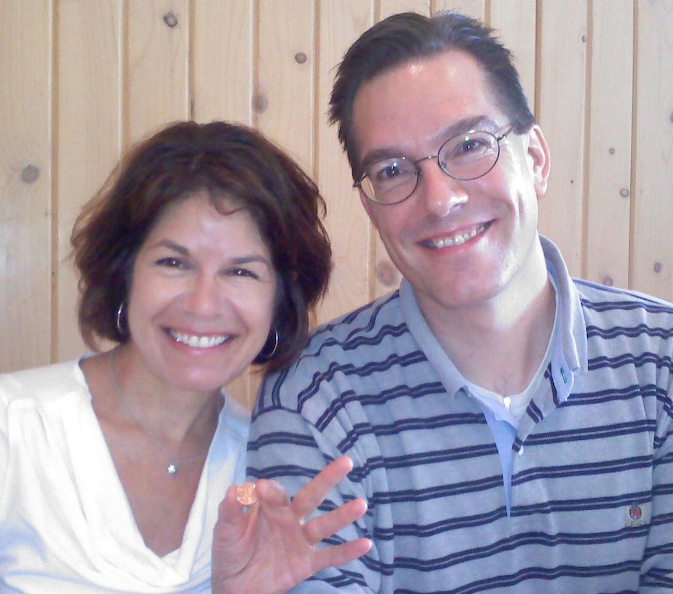Siblings Sue Moore and Bill Morton compete to find the year's first penny. The loser buys the winner breakfast.