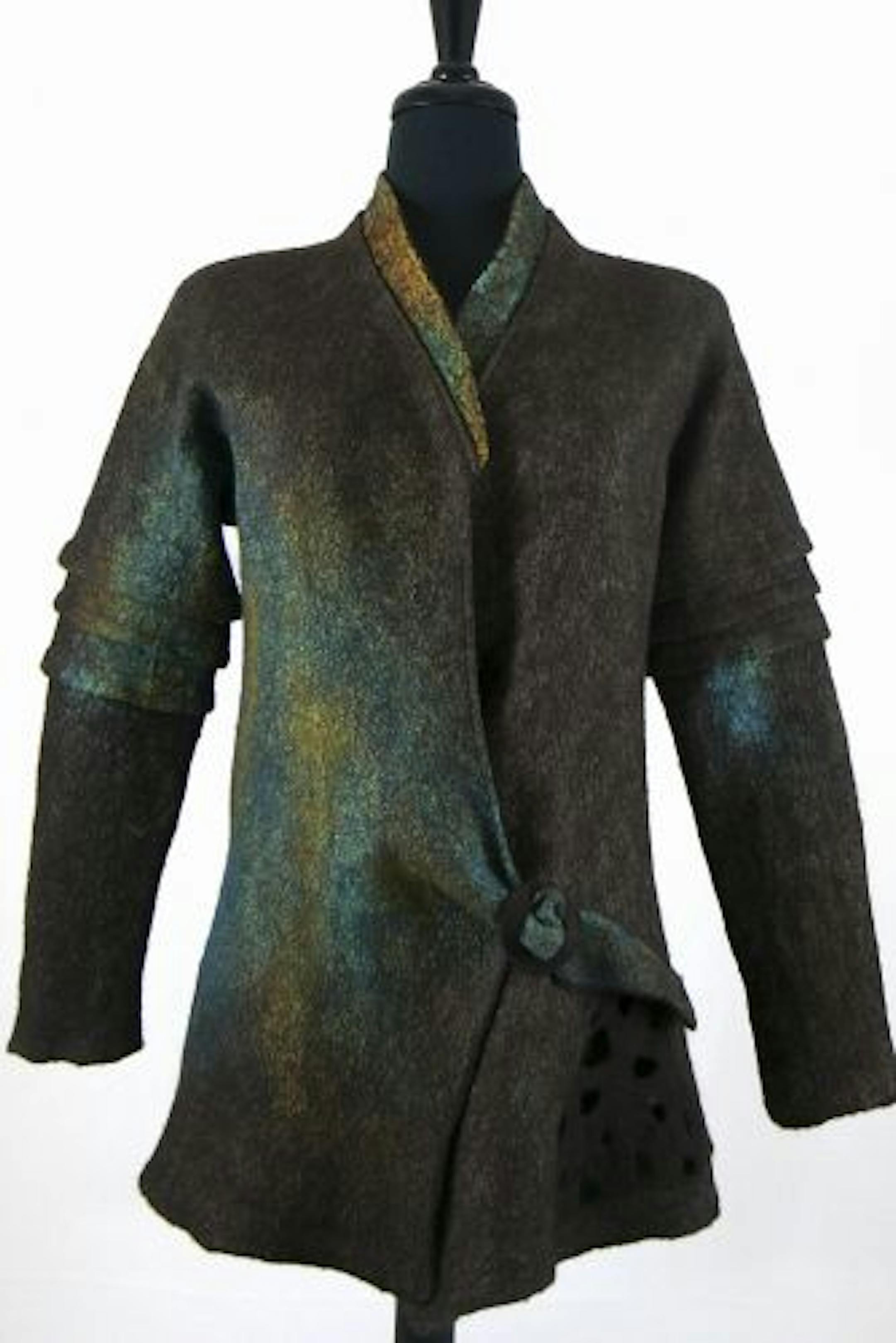 Artwear coat titled "Art or Play" by Jill Lynn of Lakeville, will be displayed at the Textile Center as part of the "Inside Out" exhibit.