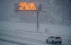 A motorist drives along Interstate 80 eastbound in Truckee, Calif., on Friday, March 1, 2024.