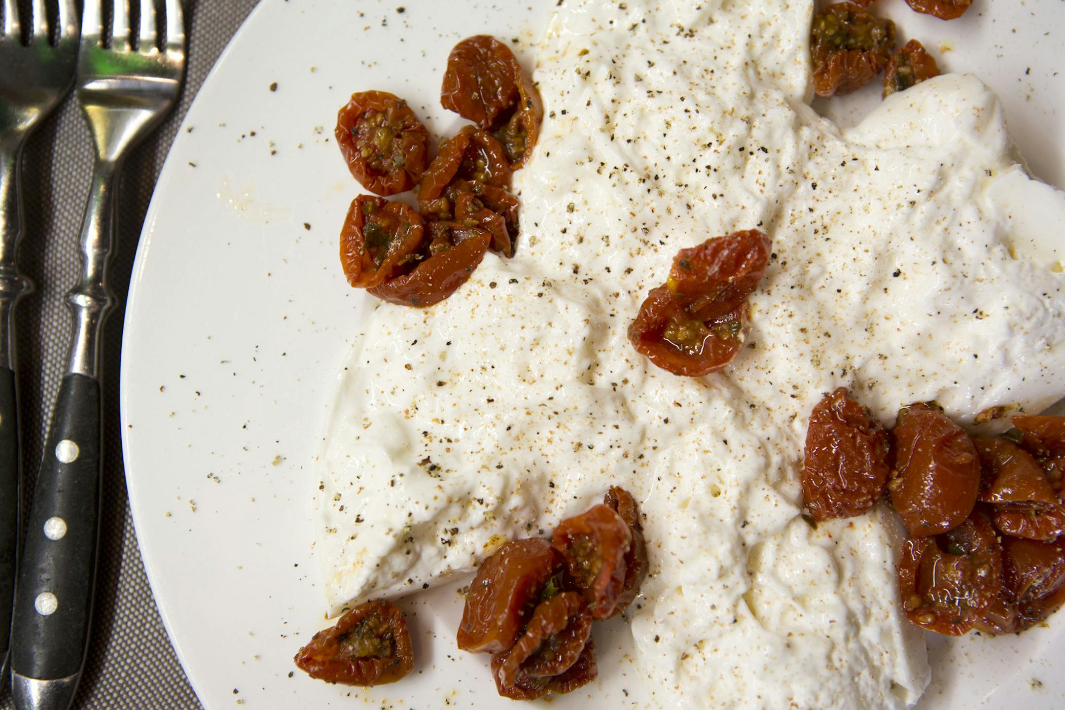 Photo by Mirra Fine, The Perennial Plate Tomatoes and burrata