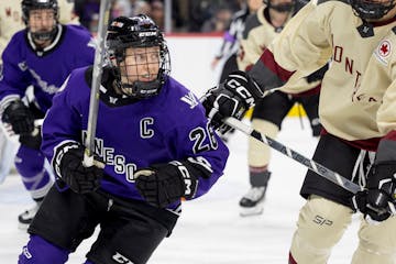 Kendall Coyne Schofield (26) of Minnesota compiled six points in four games before the PWHL break.