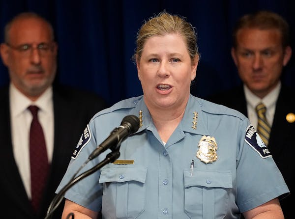 Amelia Huffman, then interim Minneapolis police chief, shown in August 2022. 
