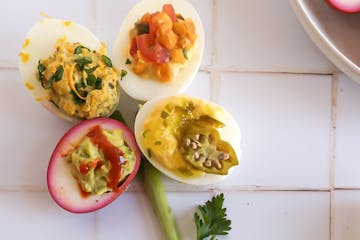 Twelve variations of deviled eggs you can make, from Tex Mex and smoked salmon and Asian peanut and pickled beets.