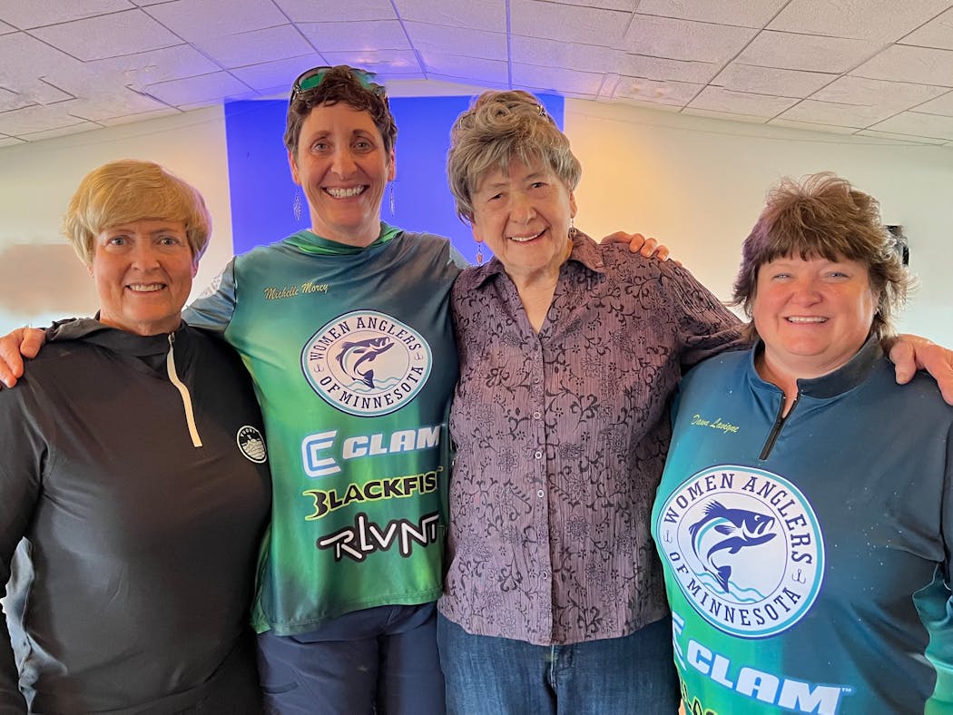 From left, Kay Hawley; Women Anglers of Minnesota President Michelle Morey; Sybil Smith, first Women Anglers of Minnesota president; and WAM board member Dawn Lavigne.