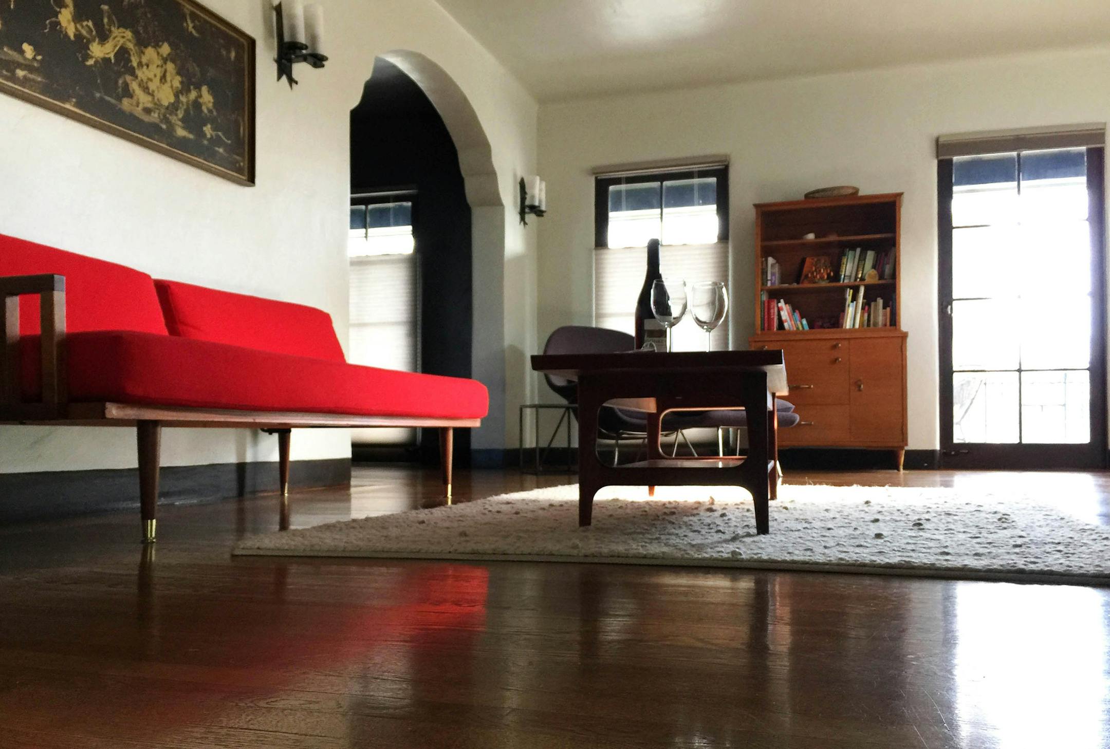 Our Berkeley, Calif., flat was a beautifully decorated Spanish adobe style apartment with wood floors and contemporary furniture. (Nancy Luna/Orange County Register/TNS)