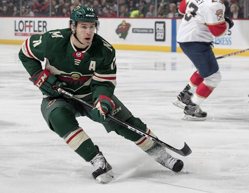 Minnesota Wild Zach Parise (11). ] CARLOS GONZALEZ ï cgonzalez@startribune.com - January 2, 2018, St. Paul, MN, Xcel Energy Center, NHL, Hockey, Minnesota Wild vs. Florida Panthers