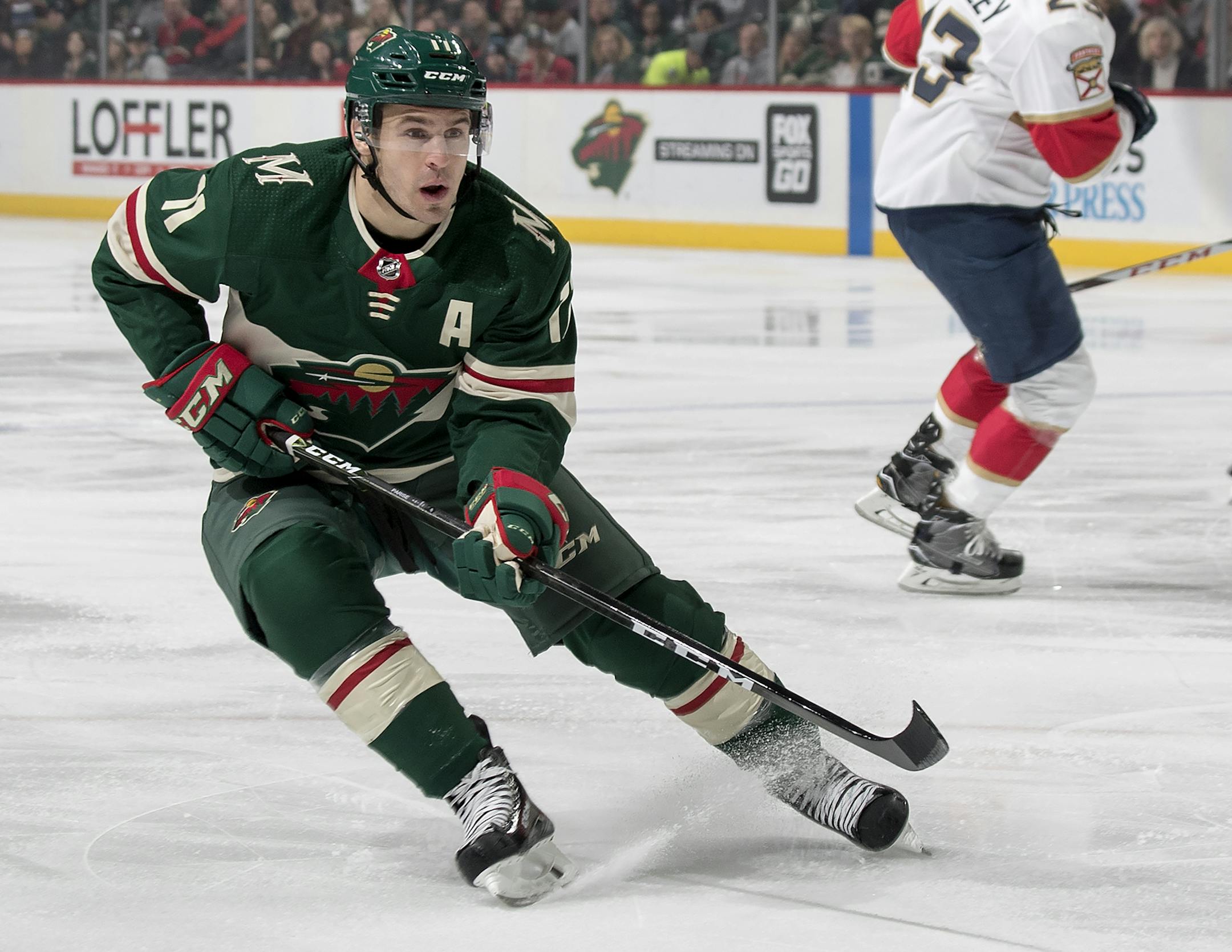 Minnesota Wild Zach Parise (11). ] CARLOS GONZALEZ ï cgonzalez@startribune.com - January 2, 2018, St. Paul, MN, Xcel Energy Center, NHL, Hockey, Minnesota Wild vs. Florida Panthers