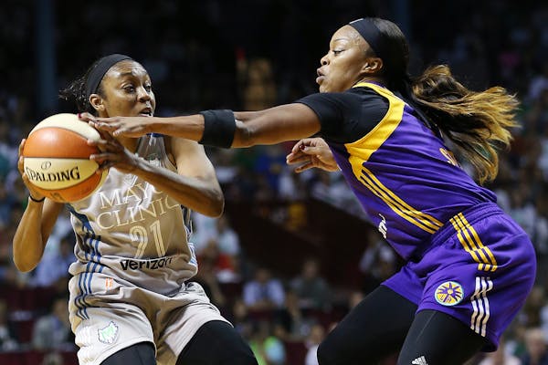 The Lynx acquired guard Odyssey Sims, right, from the Los Angeles Sparks on Monday in a trade for guard Alexis Jones. Sims should vie for major minute