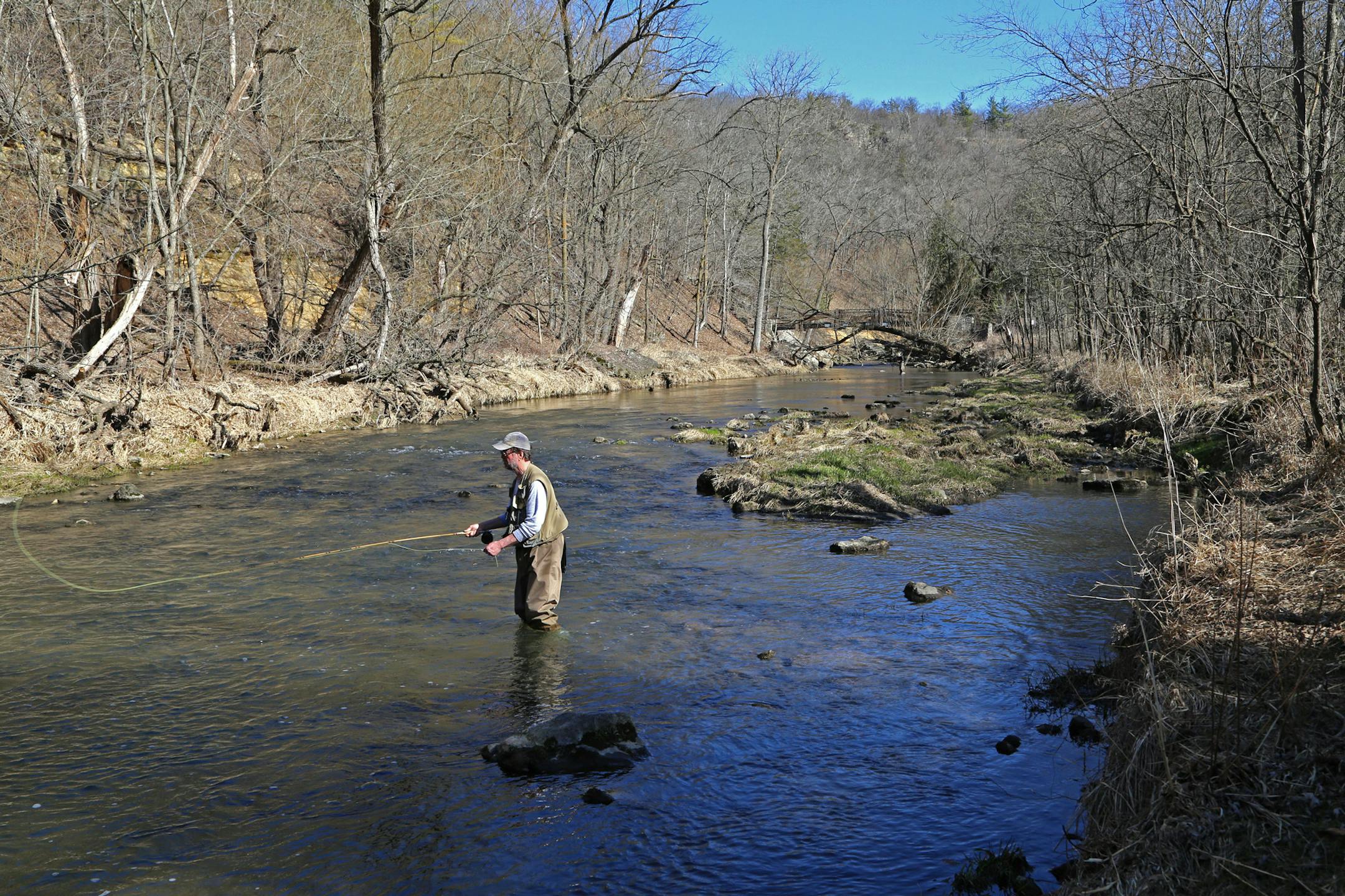 Fishing for trout at Whitewater State Park.
