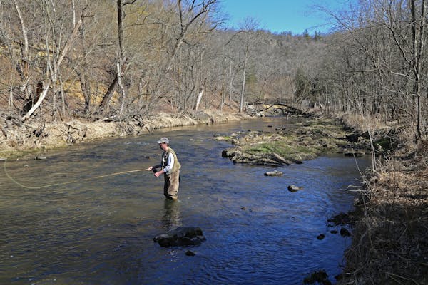 Fishing for trout at Whitewater State Park.