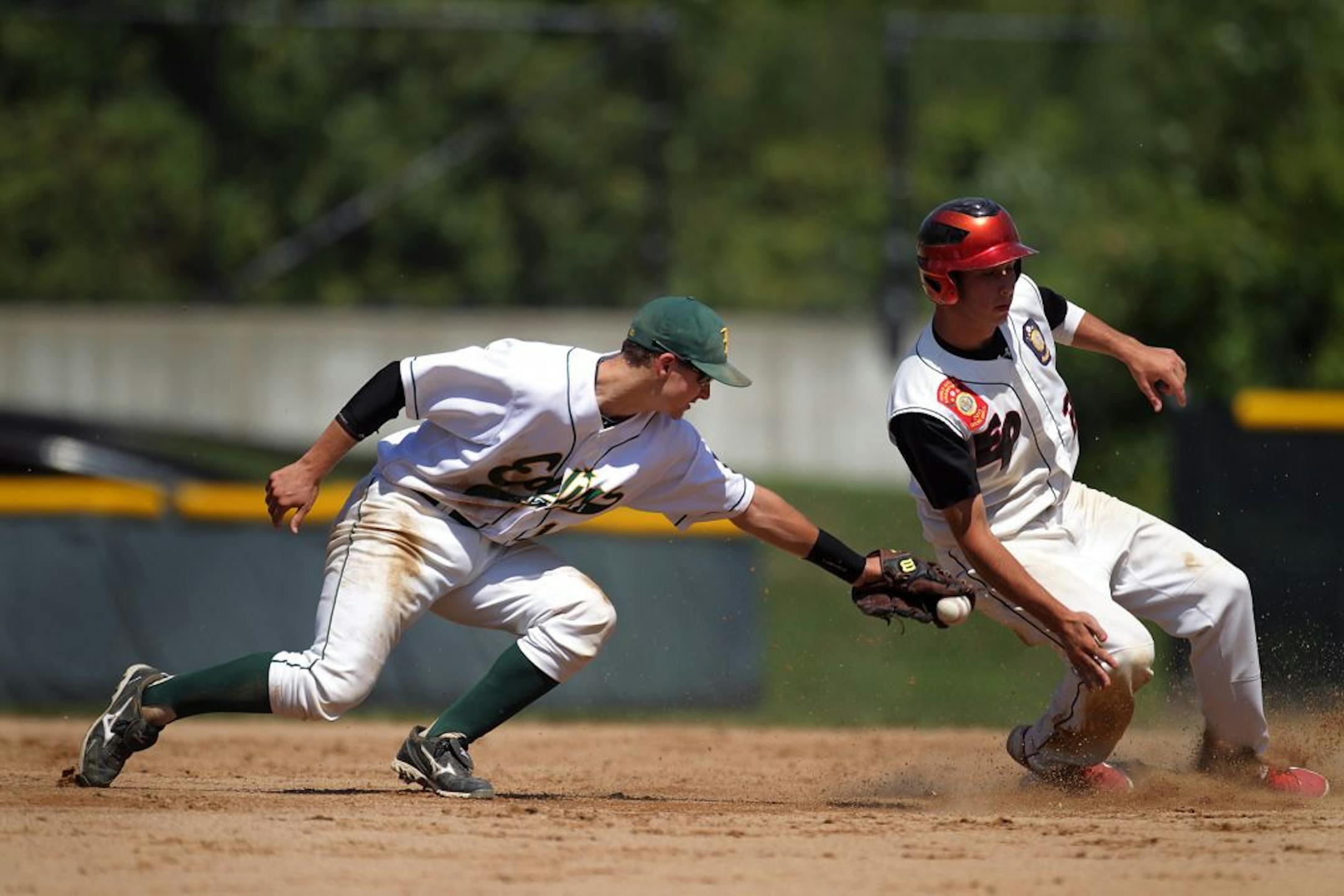 Eden Prairie and Edina, teams that met for the Minnesota American Legion baseball title last week (pictured), were both eliminated from the Central Plains Regional Tournament in Dickinson, N.D., on Sunday.
