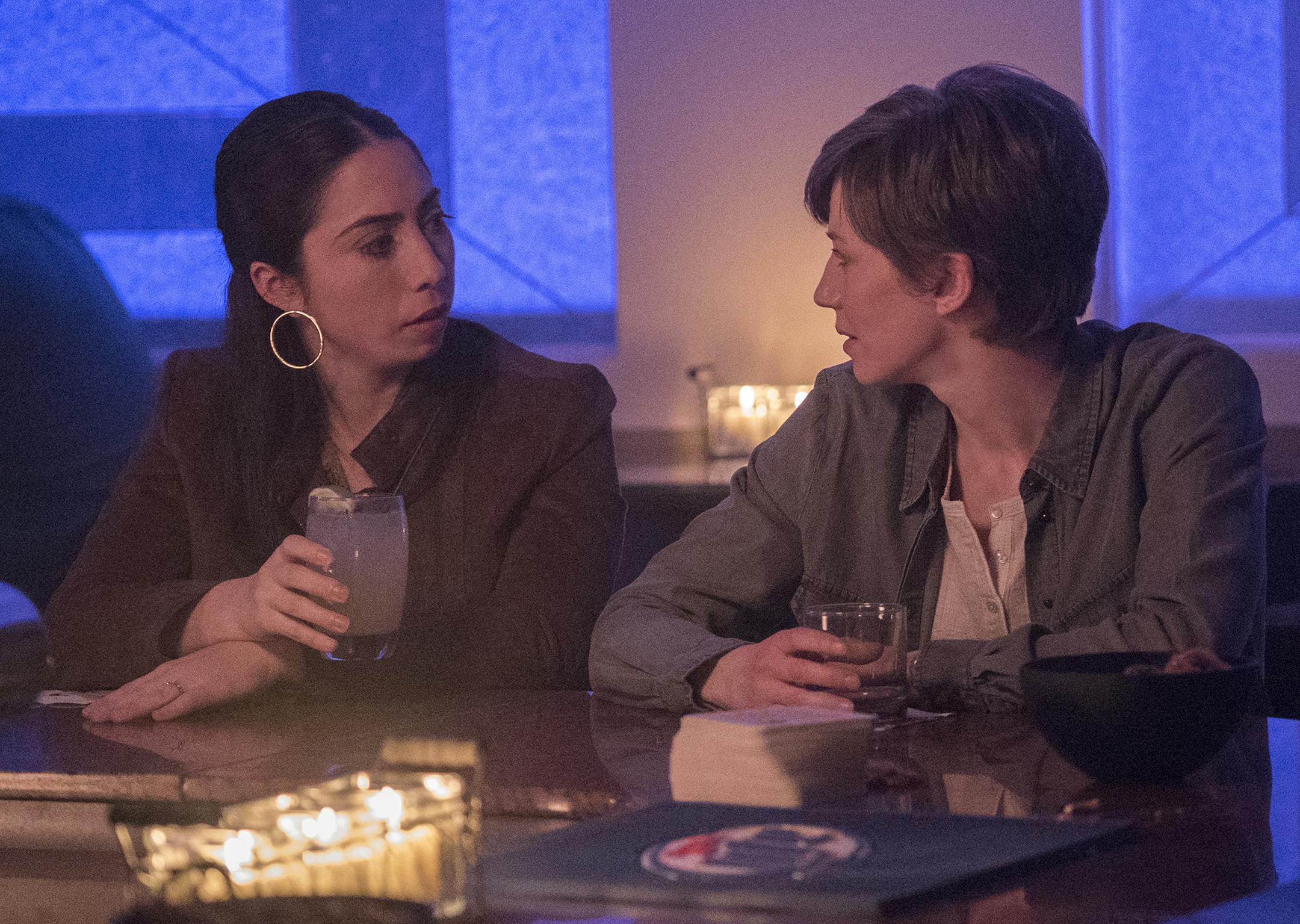 FARGO -- ìAporiaî ñ Year 3, Episode 9 (Airs June 14, 10:00 pm e/p) Pictured (l-r): Olivia Sandoval as Winnie Lopez, Carrie Coon as Gloria Burgle. CR: Chris Large/FX