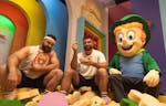 NFL stars Jason and Travis Kelce film a Lucky Charms commercial as part of General Mills' marketing blitz this year.