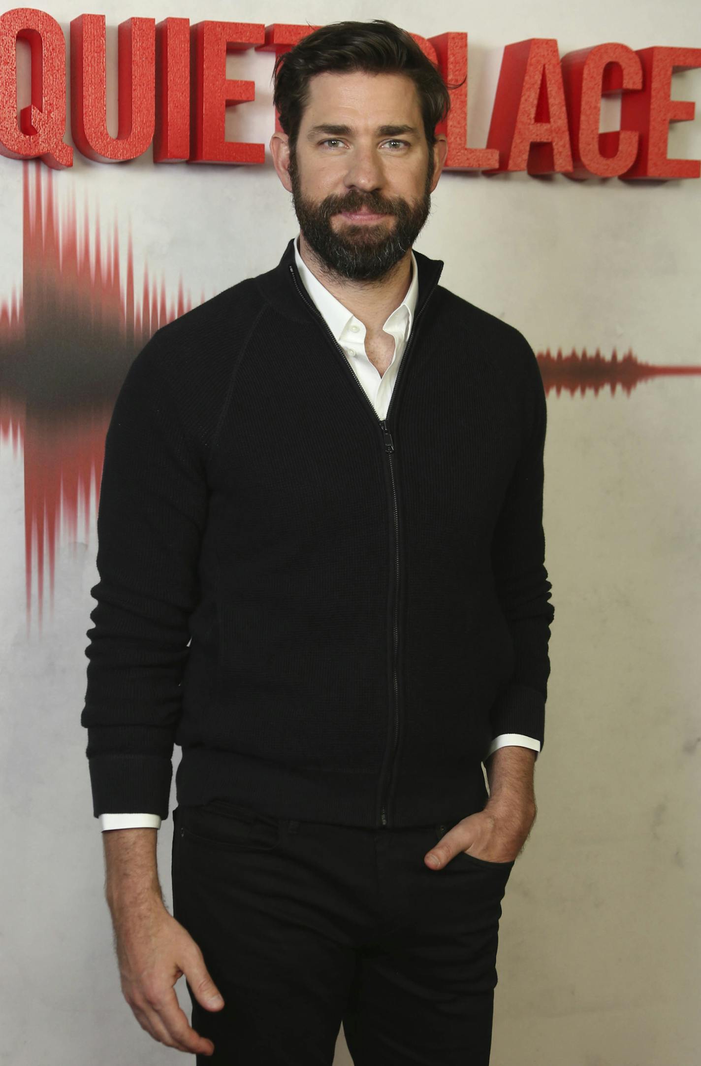 Director/actor John Krasinski poses for photographs upon arrival for the UK premiere screening of A Quiet Place in central London, Thursday, April 5, 2018. (Photo by Joel C Ryan/Invision/AP) ORG XMIT: LENT104