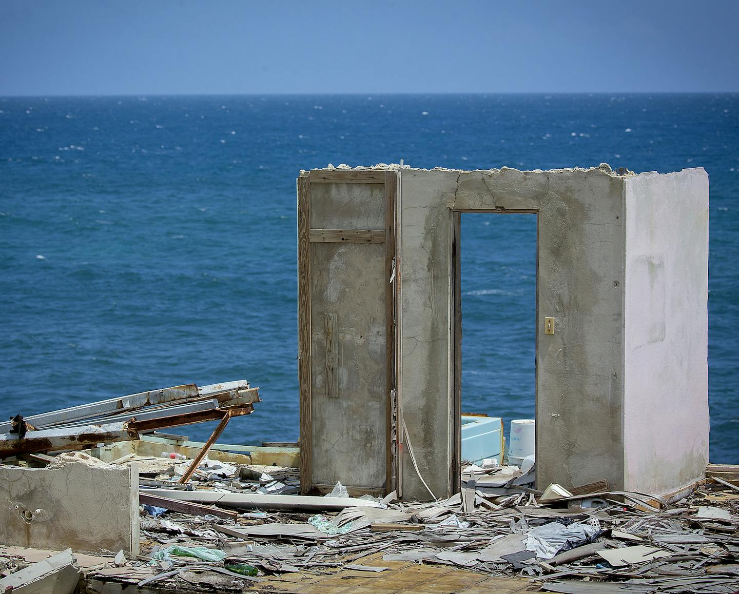 Evidence of a house that was destroyed seven months ago by Hurricane Maria in the La Perla neighborhood in San Juan, Puerto Rico, Thursday April 19, 2018. ] ELIZABETH FLORES &#xef; liz.flores@startribune.com