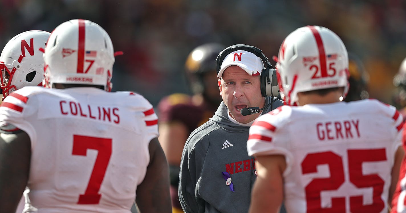 Nebraska head coach Bo Pelini shouted instructions to his players in the second half last season against Minnesota.