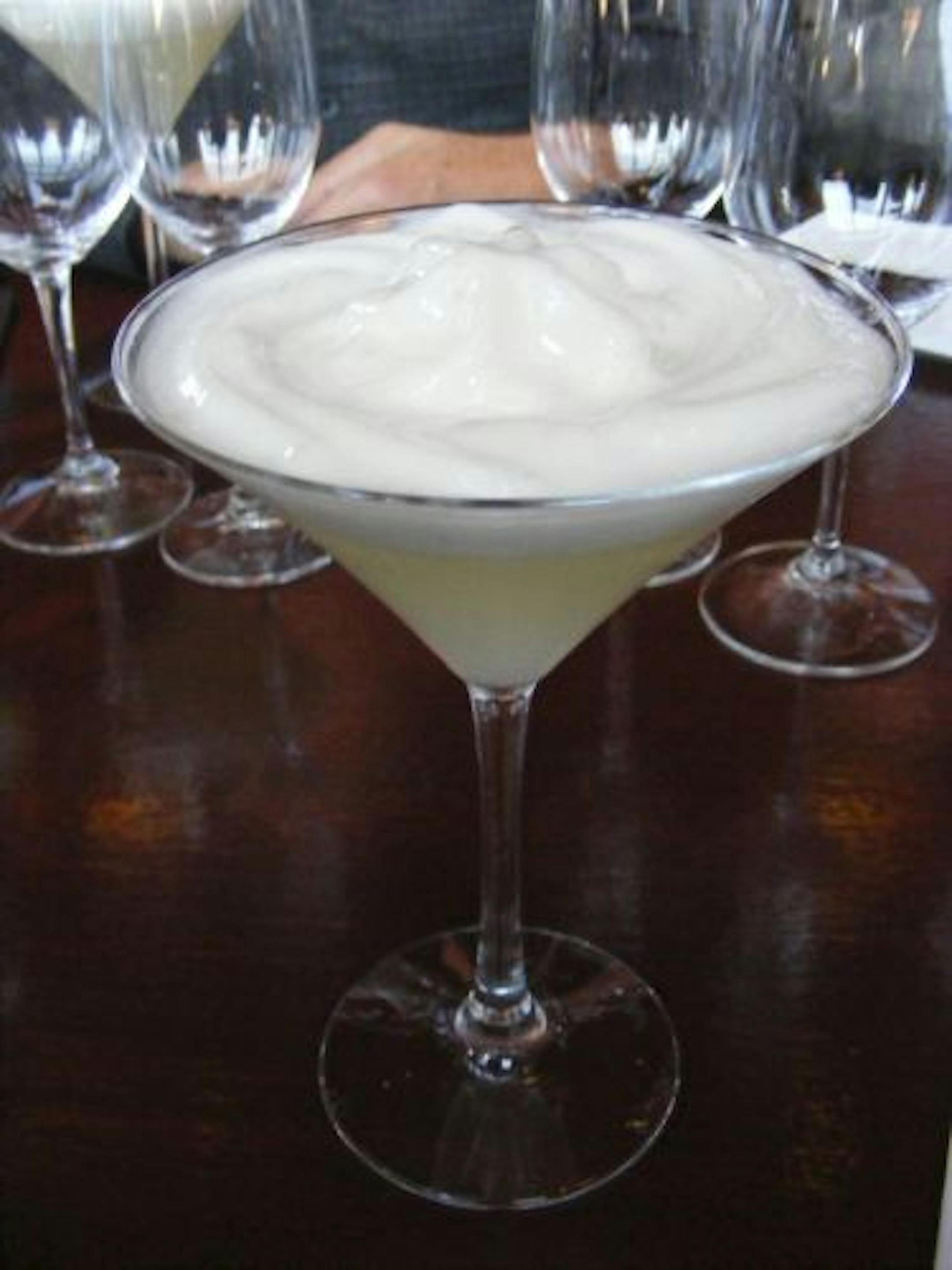 Margarita topped with pasteurized egg white from the Coyote Cafe in Santa Fe, N.M.