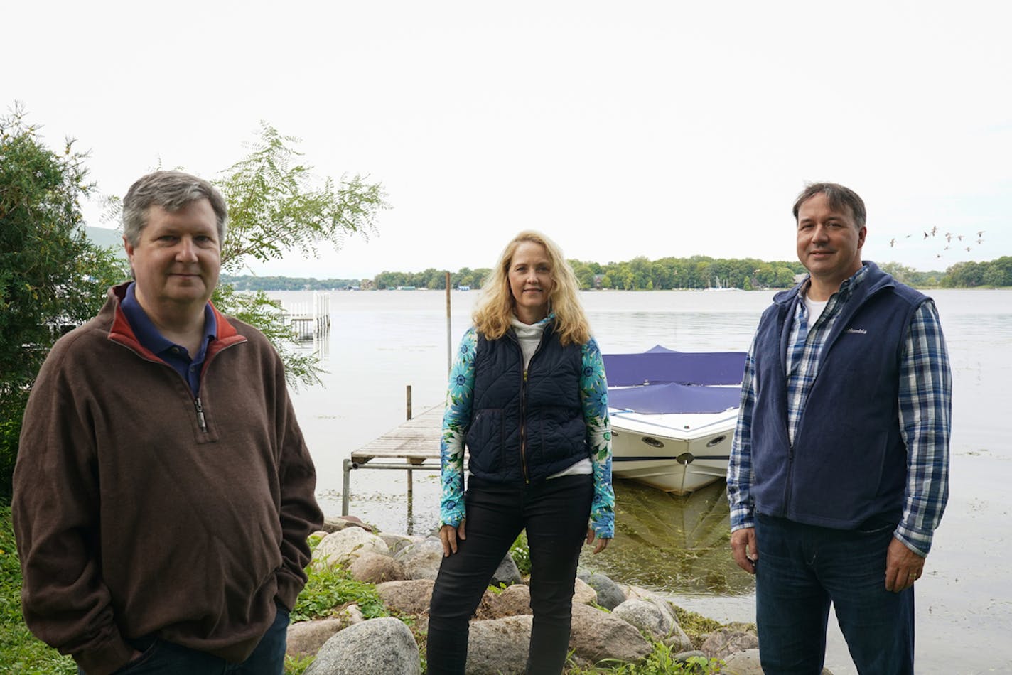 Neighbors Jeff Cameron and Kristine and Guy Sanschagrin of Shorewood said city code addresses only permanent and floating docks, not seasonal docks that are removed for winter.