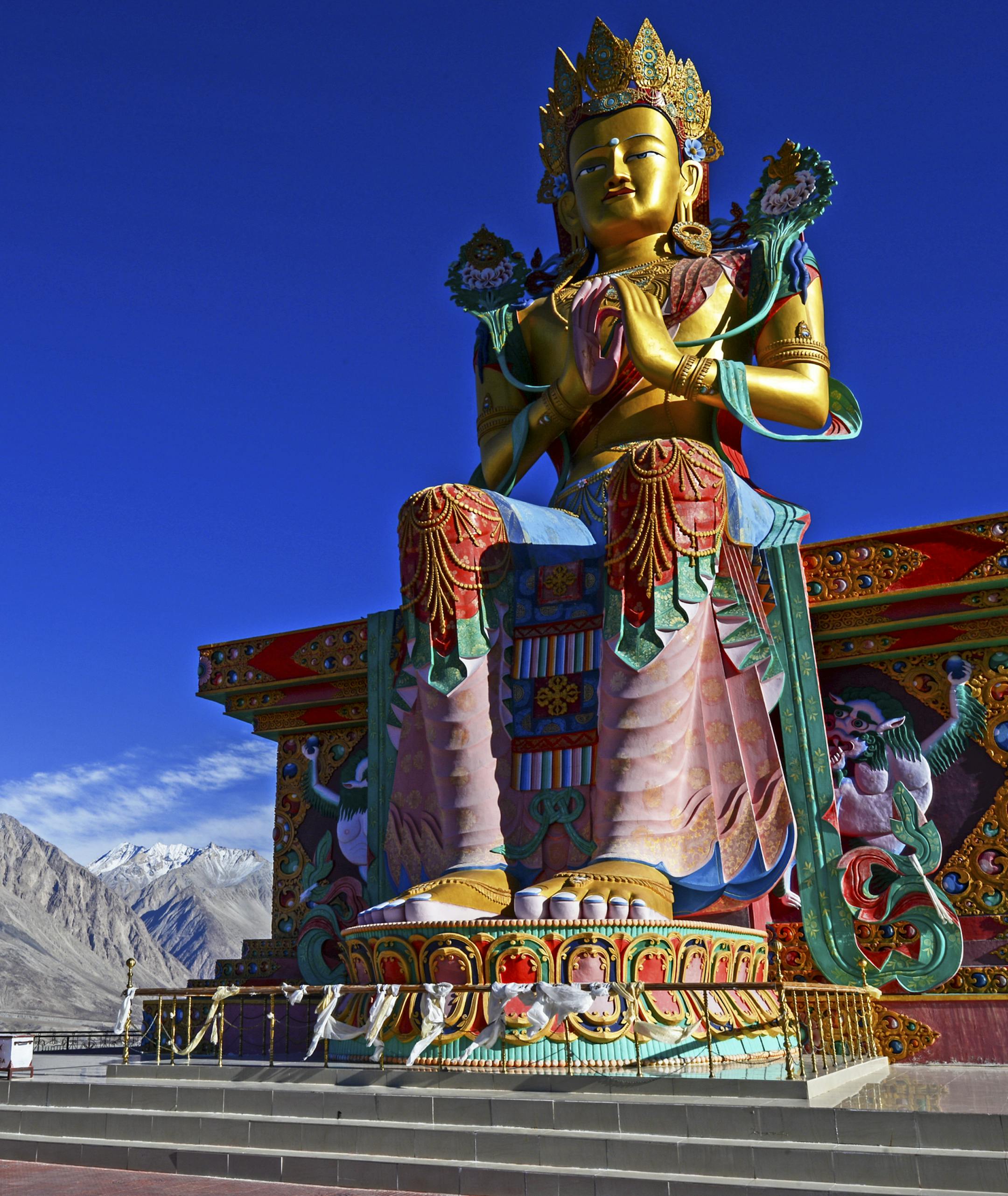 ìMaitreya Buddha, 32 meters high, Diskit Monastery, Ladakh, Indiaî by Roby Chakraborty