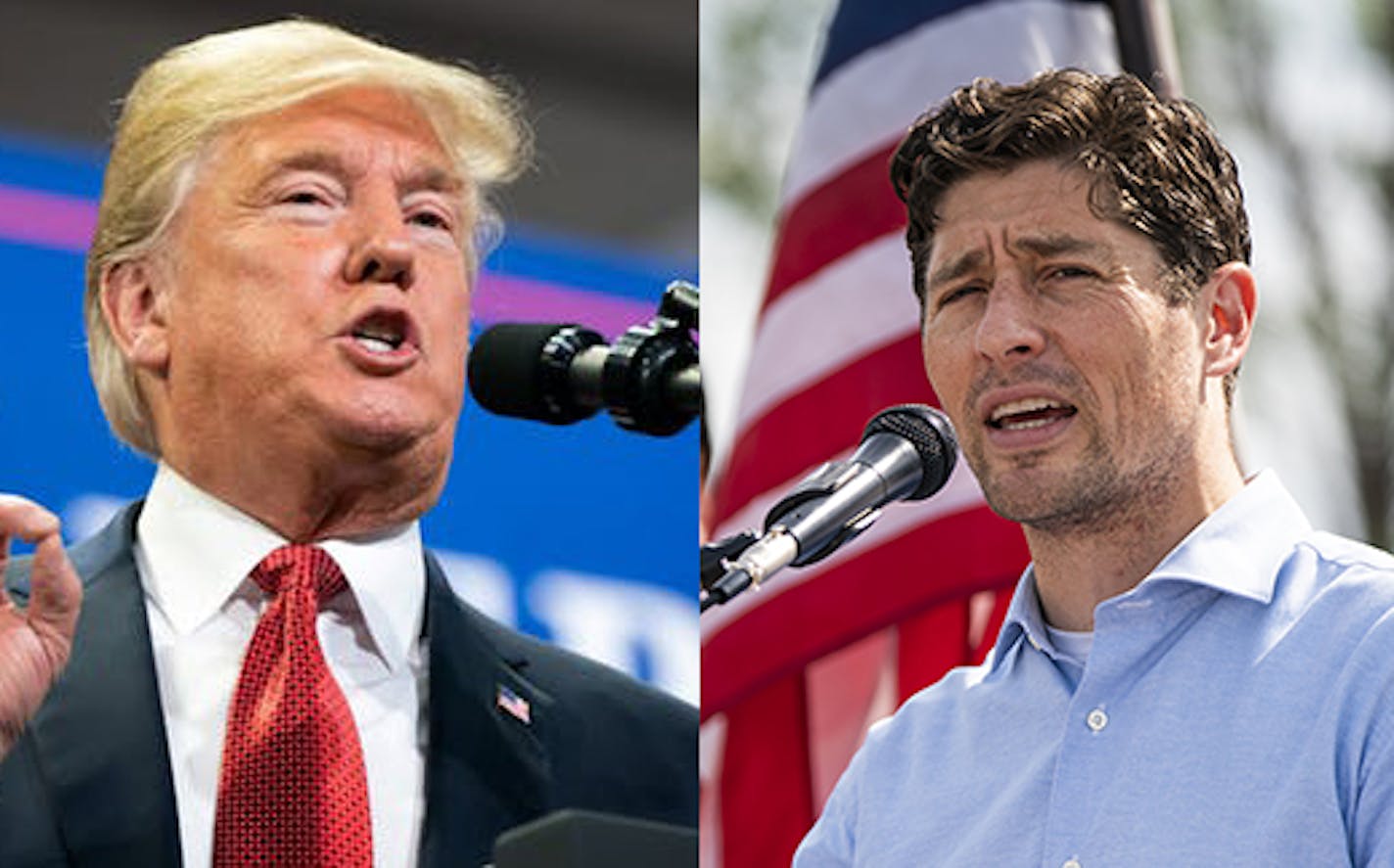 President Donald Trump and Minneapolis Mayor Jacob Frey.