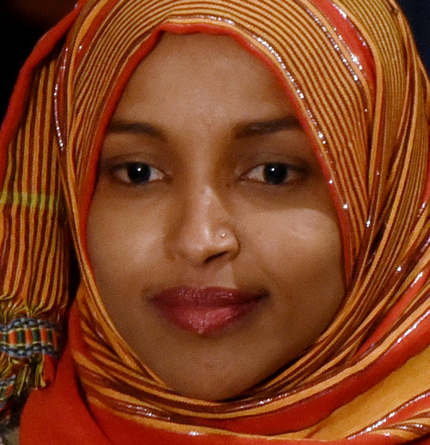 Minnesota Democrat Ilhan Omar - one of two Muslim women recently elected to the House of Representatives - awaits the start of the 116th Congress on the floor of the U.S. House of Representatives at the U.S. Capitol on Jan. 3, 2019 in Washington, D.C. (Olivier Douliery/Abaca Press/TNS) ORG XMIT: 1267440