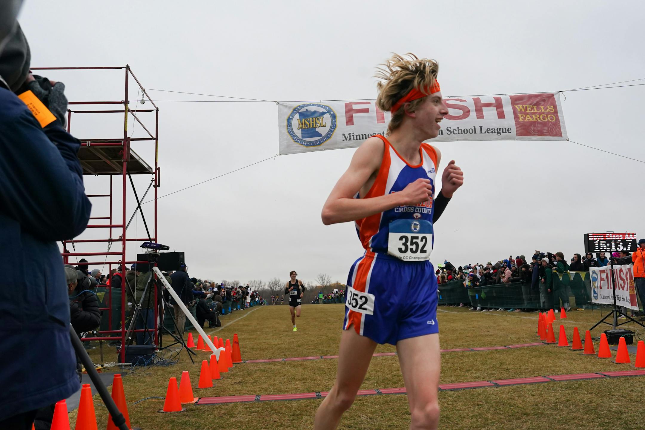 Aiden Jones of Minneapolis Washburn wins the boys 3A with a time of 15:11.73.