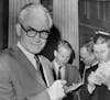 July 24, 1964 Sen. Goldwater with Reporters in Washington - republicans should stick together, he said President Johnson and Republican presidential c