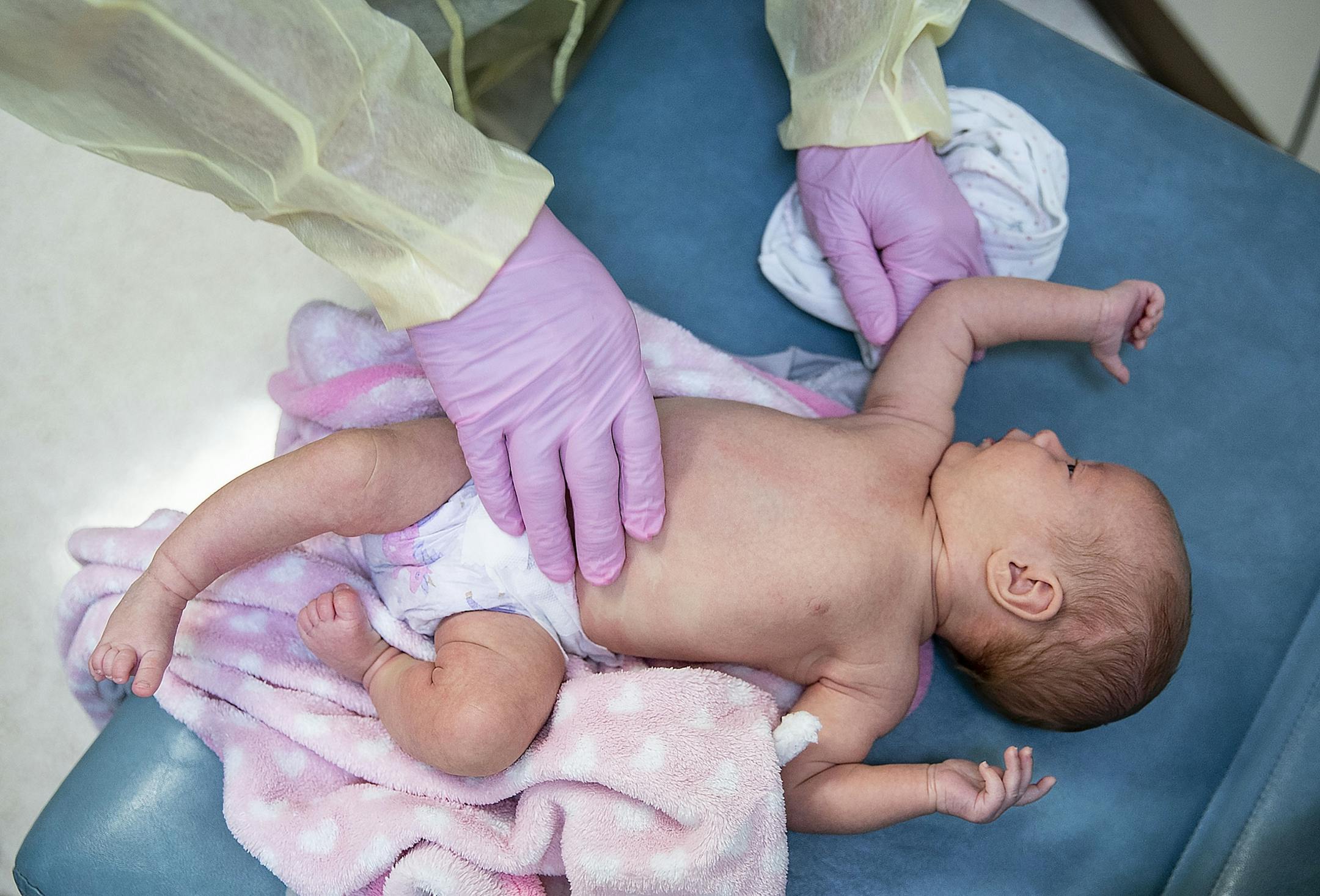 Dr. Vainio, MD examined two-month old Eden Smith. Eden developed respiratory symptoms a few days ago and her mother grew concerned. She was tested for the flu, COVID-19 and RSV. The flu results came back negative and it will be a few days before the other results come back.