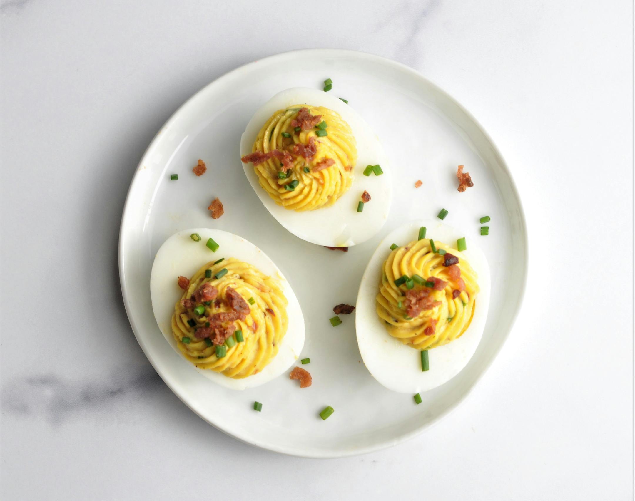 Bacon and Chive Deviled Eggs combine the best of both breakfast worlds. Recipe and photo by Meredith Deeds, Special to the Star Tribune.