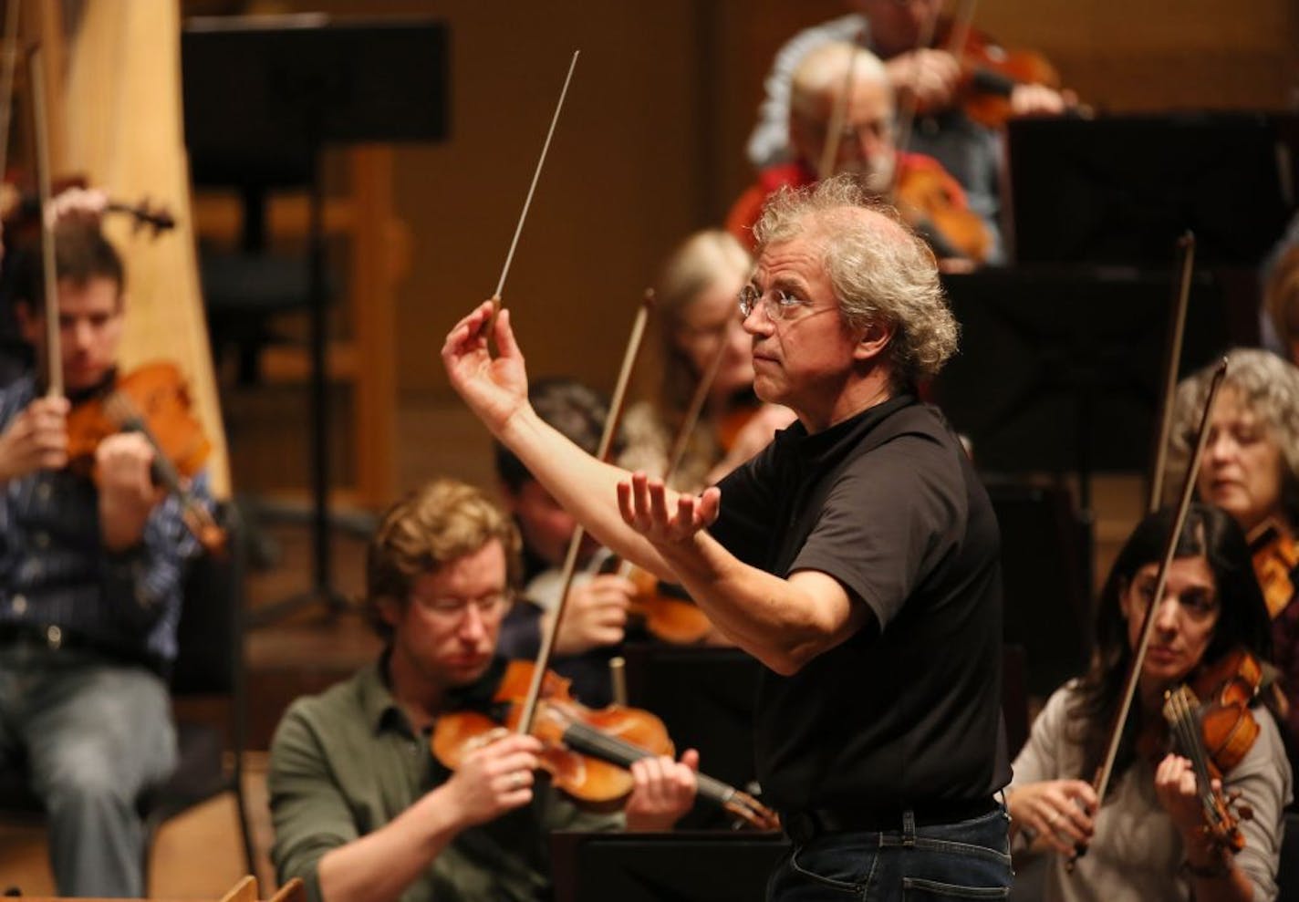 Music director Osmo Vanska led a rehearsal of Minnesota Orchestra musicians in April. The musicians' contract expires Sept. 30, and labor talks have become public.