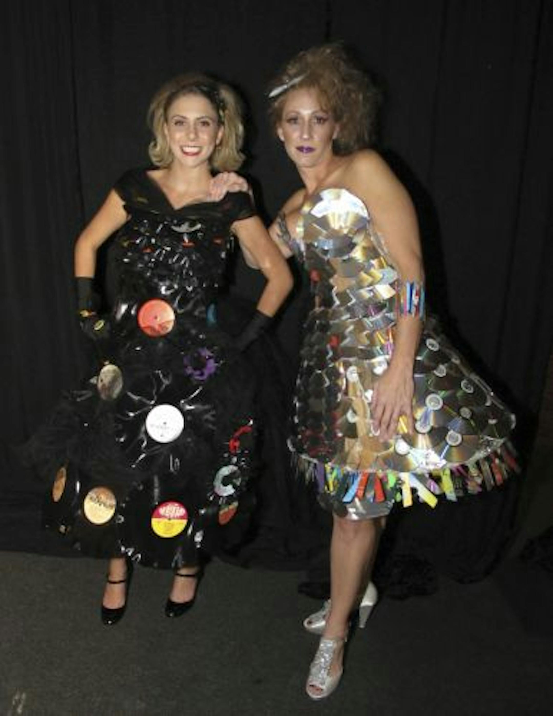 Callie Valtakis and Jessica Kidd in outfits by Dakota County Technical College design students.