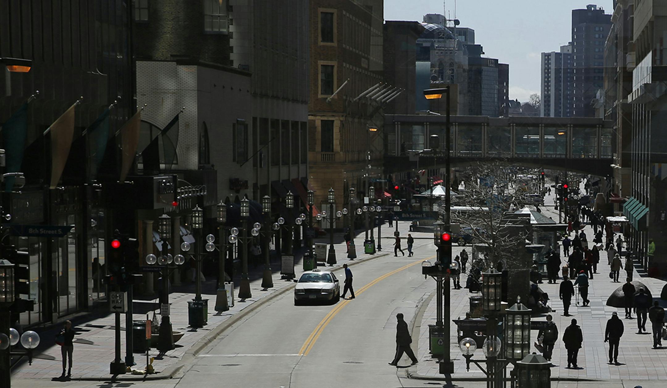On Nicollet Mall, A makeover of Nicollet Mall is expected to be up to $40 million and include reconstruction of the streets and sidewalks .]rtsong-taatarii@startribune.com ORG XMIT: MIN1304161652440812 ORG XMIT: MIN1403131106210168