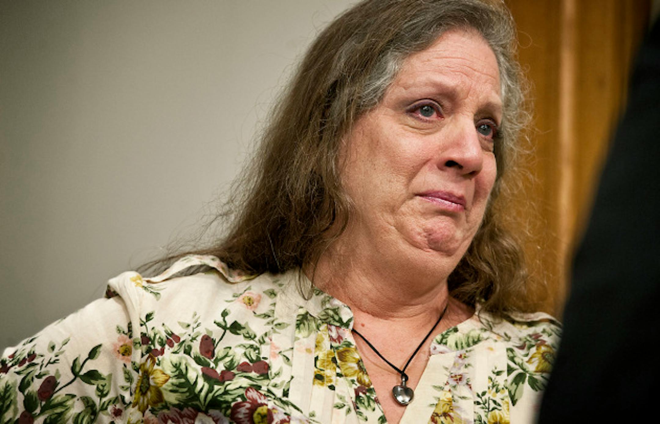 Joni Whiting broke into tears when she talked about how her daughter's cancer pain was relieved by marijuana, allowing her to eat again and live through the holidays with her family, Thursday, May 2, 2013     ]   GLEN STUBBE * gstubbe@startribune.com