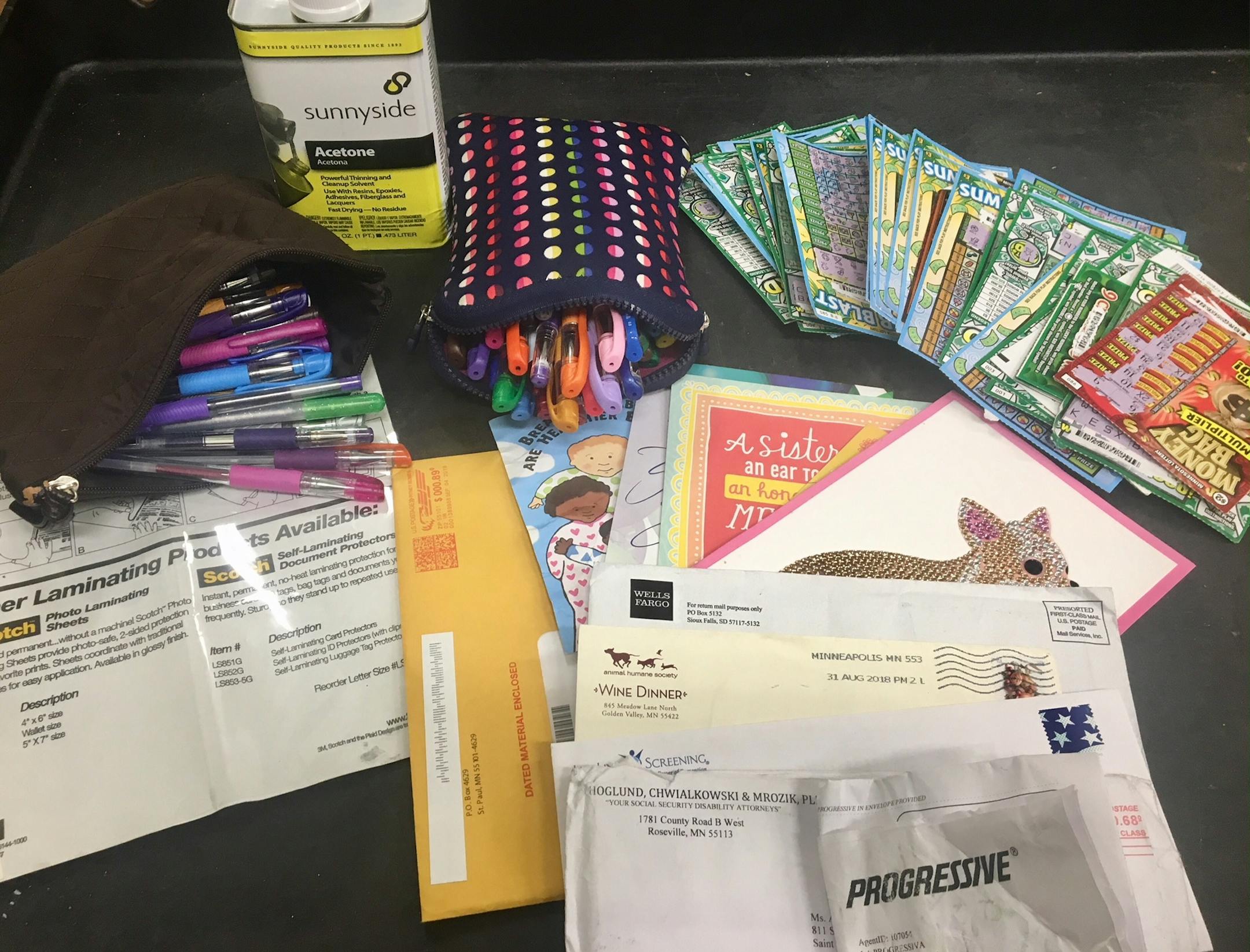 Items recovered from suspect's car.