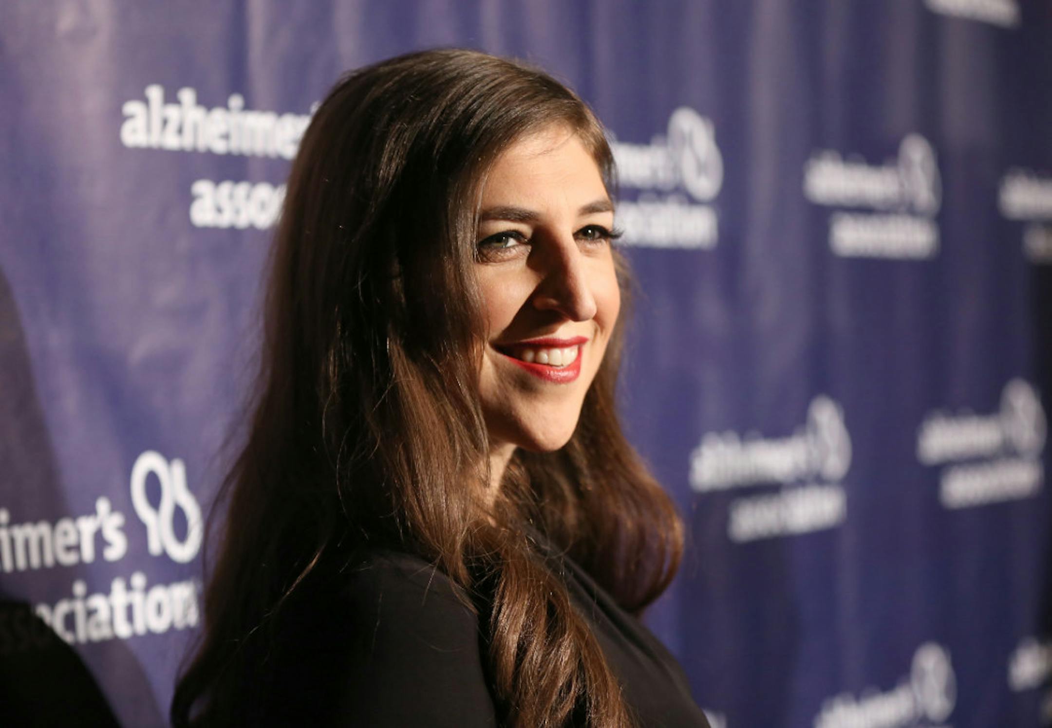 Mayim Bialik arrives at a charity event in March in Beverly Hills, Calif.