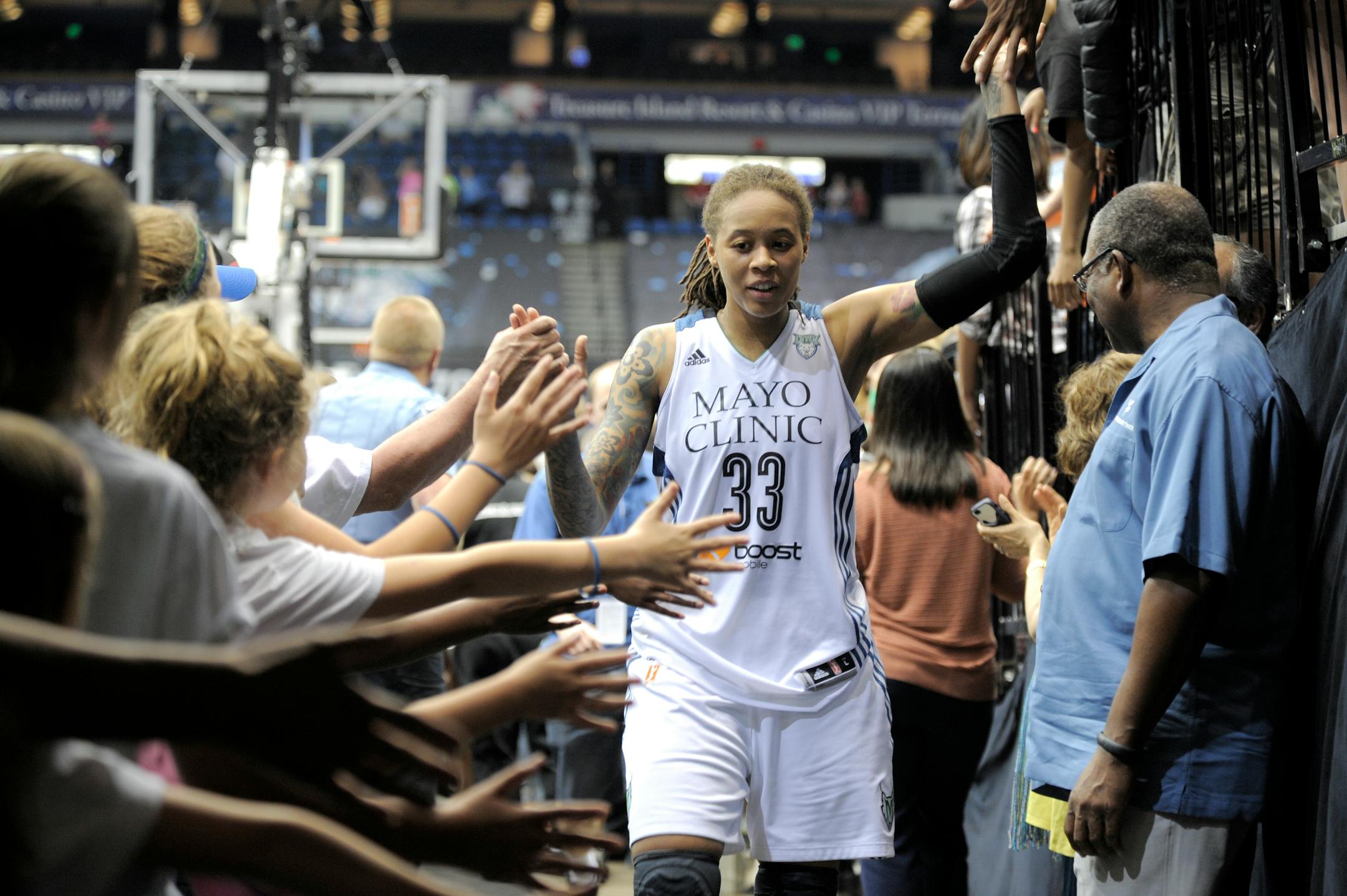 Knee bursitis will keep Lynx guard Seimone Augustus out of Sunday's game against Seattle.