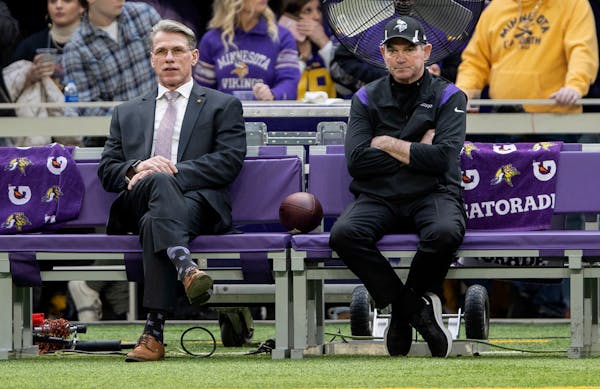 Former Minnesota Vikings general manager Rick Spielman and former head coach Mike Zimmer.