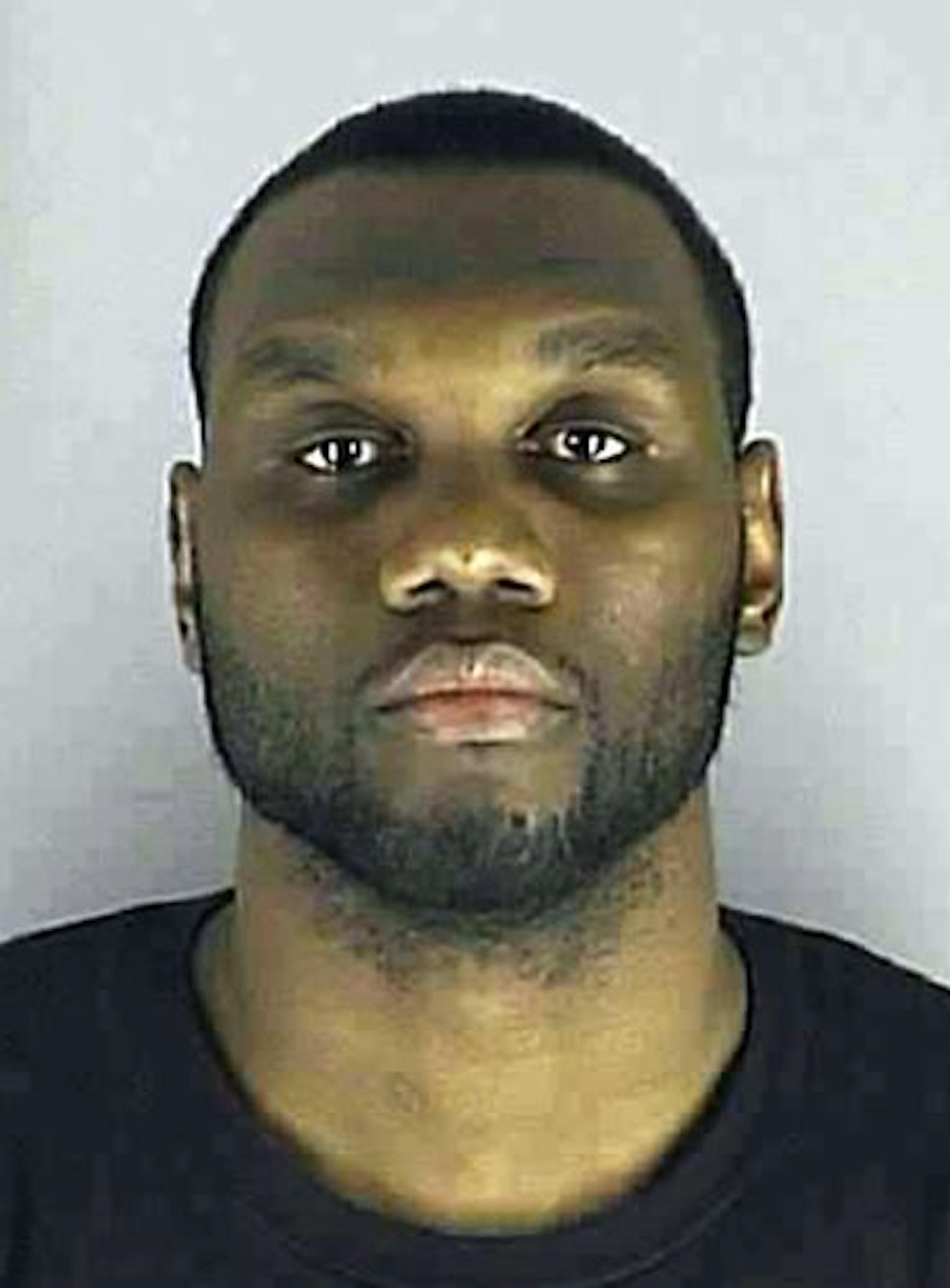 In this photo courtesy of Hennepin County Sheriff via Star Tribune, Al Jefferson, player for the Minnesota Timberwolves is shown in a booking mug. The Minnesota Timberwolves have suspended center Al Jefferson for the next two games without pay after his arrest on suspicion of DWI.