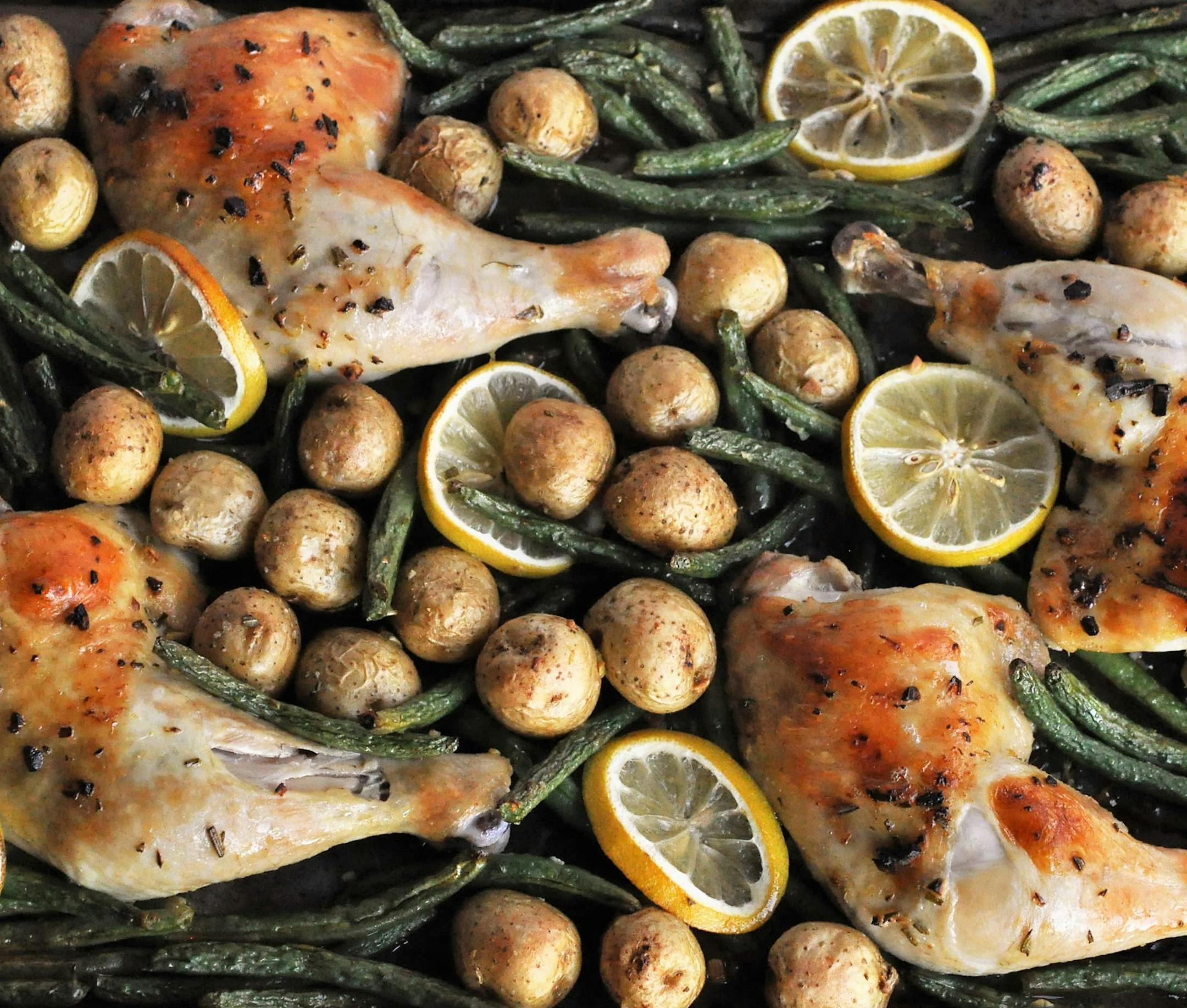 Sheet-Pan Lemon Rosemary Chicken Dinner.