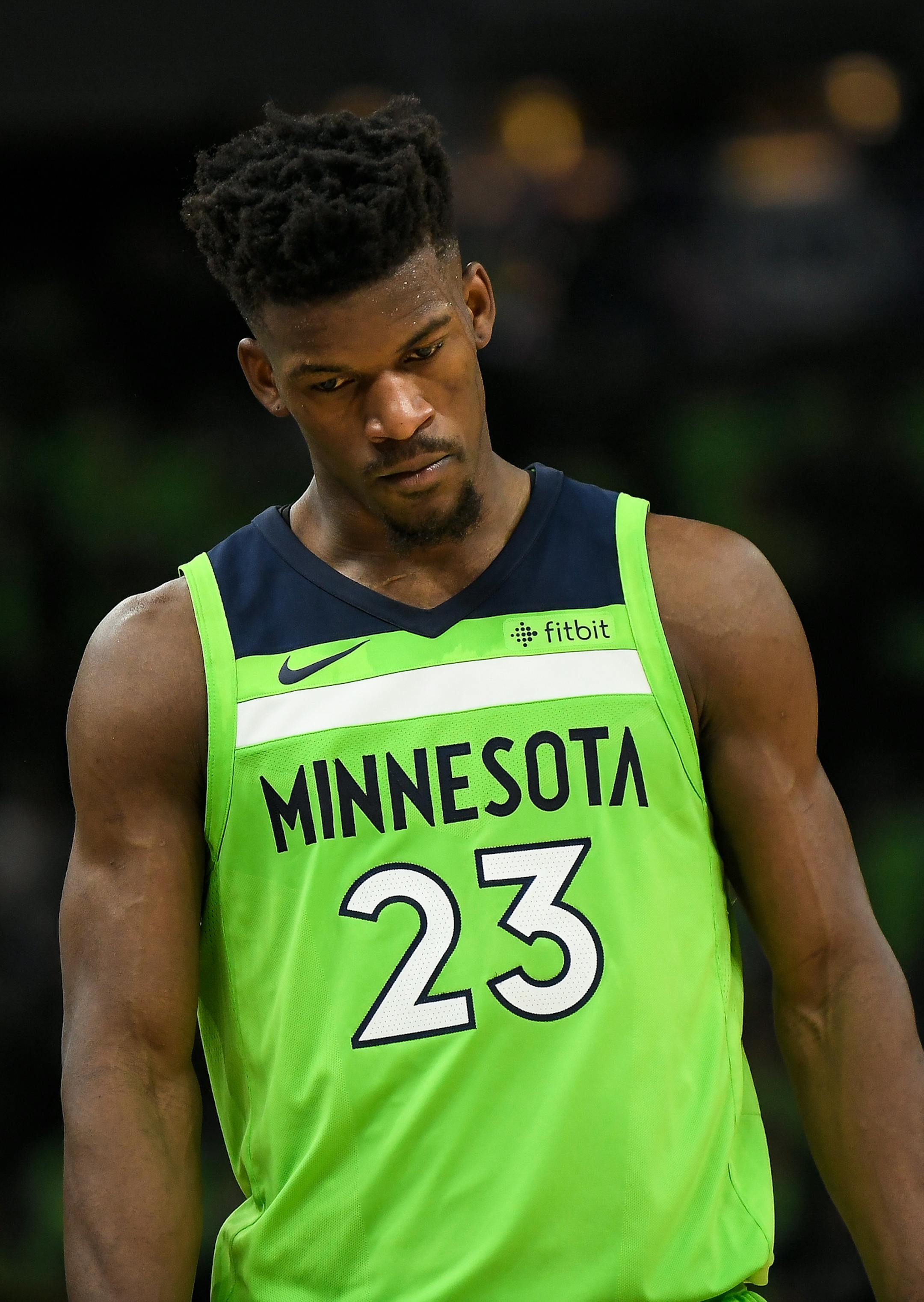 Minnesota Timberwolves guard Jimmy Butler (23) looked on in frustration after the Phoenix Suns cut the Wolves' lead down to one possession in the fourth quarter. ] AARON LAVINSKY &#xef; aaron.lavinsky@startribune.com The Minnesota Timberwolves played the Phoenix Suns on Saturday, Dec. 16, 2017 at Target Center in Minneapolis, Minn.