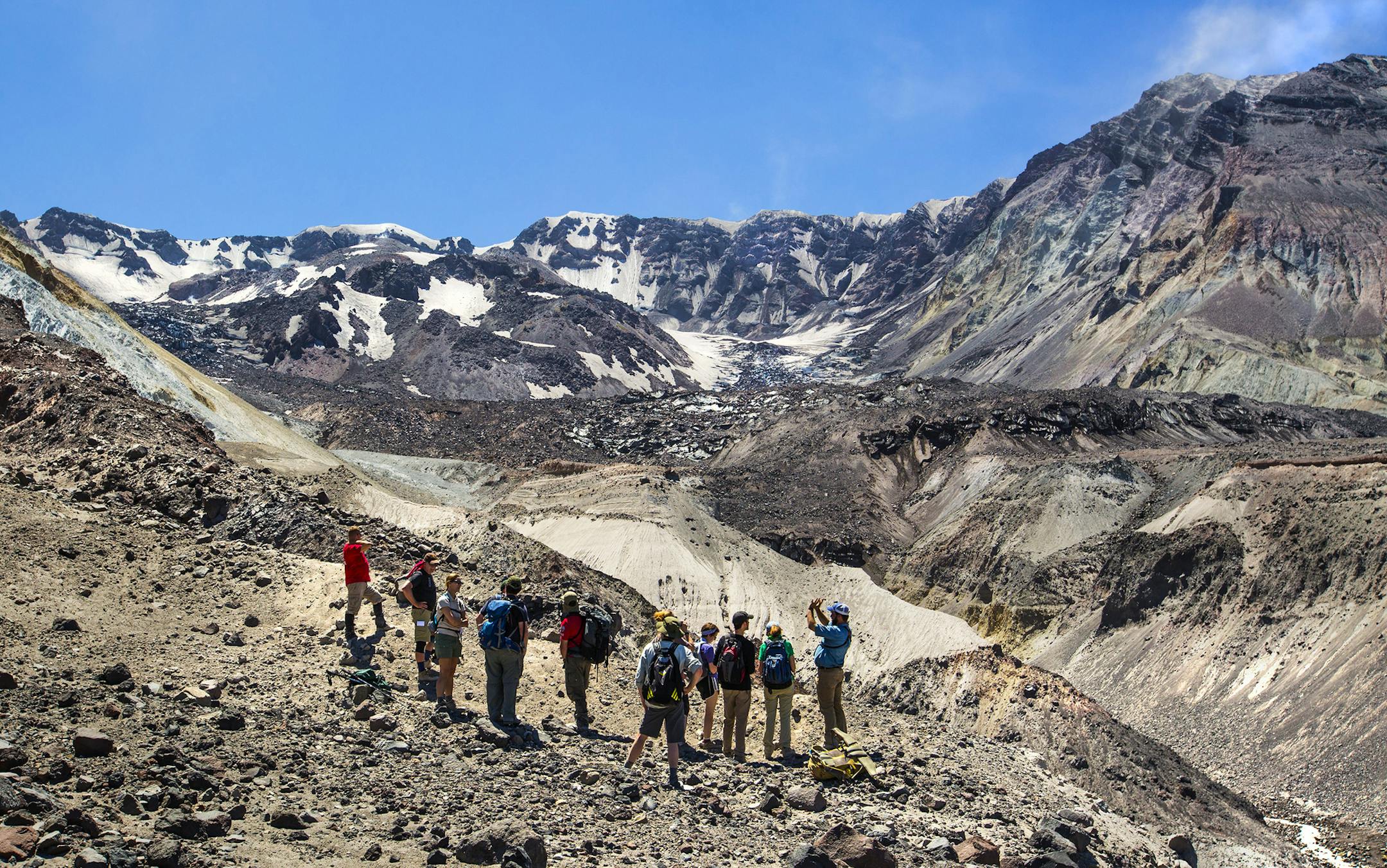 The Mount St. Helens Crater Glacier View hike is accessible from the Loowit Trail. The hike conducted through the Mount St. Helens Institute carries a $195 price tag. (