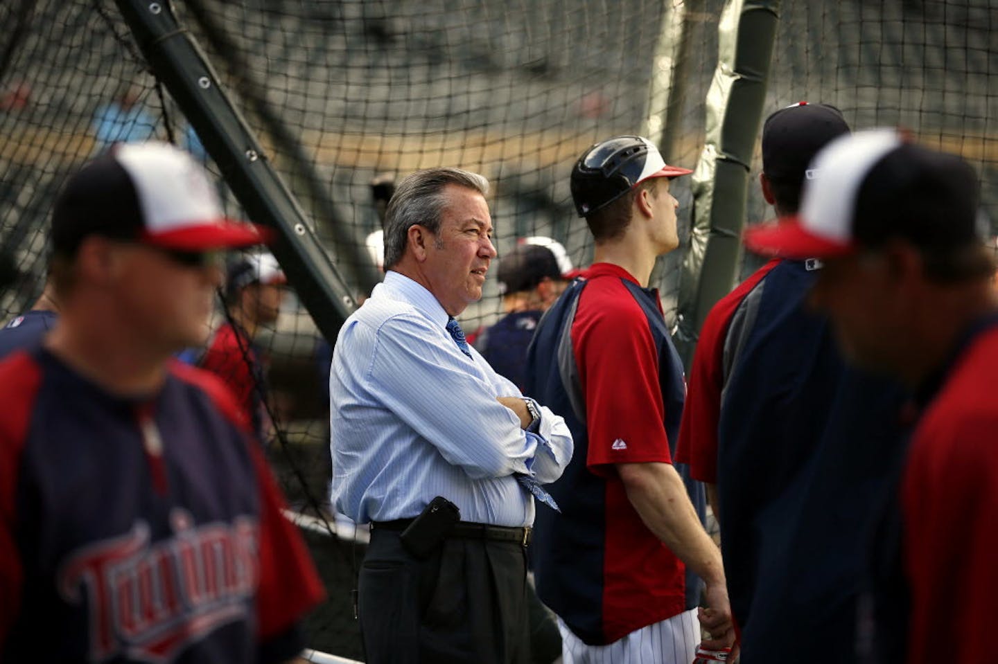 Dick Bremer on the field before a game in 2013.