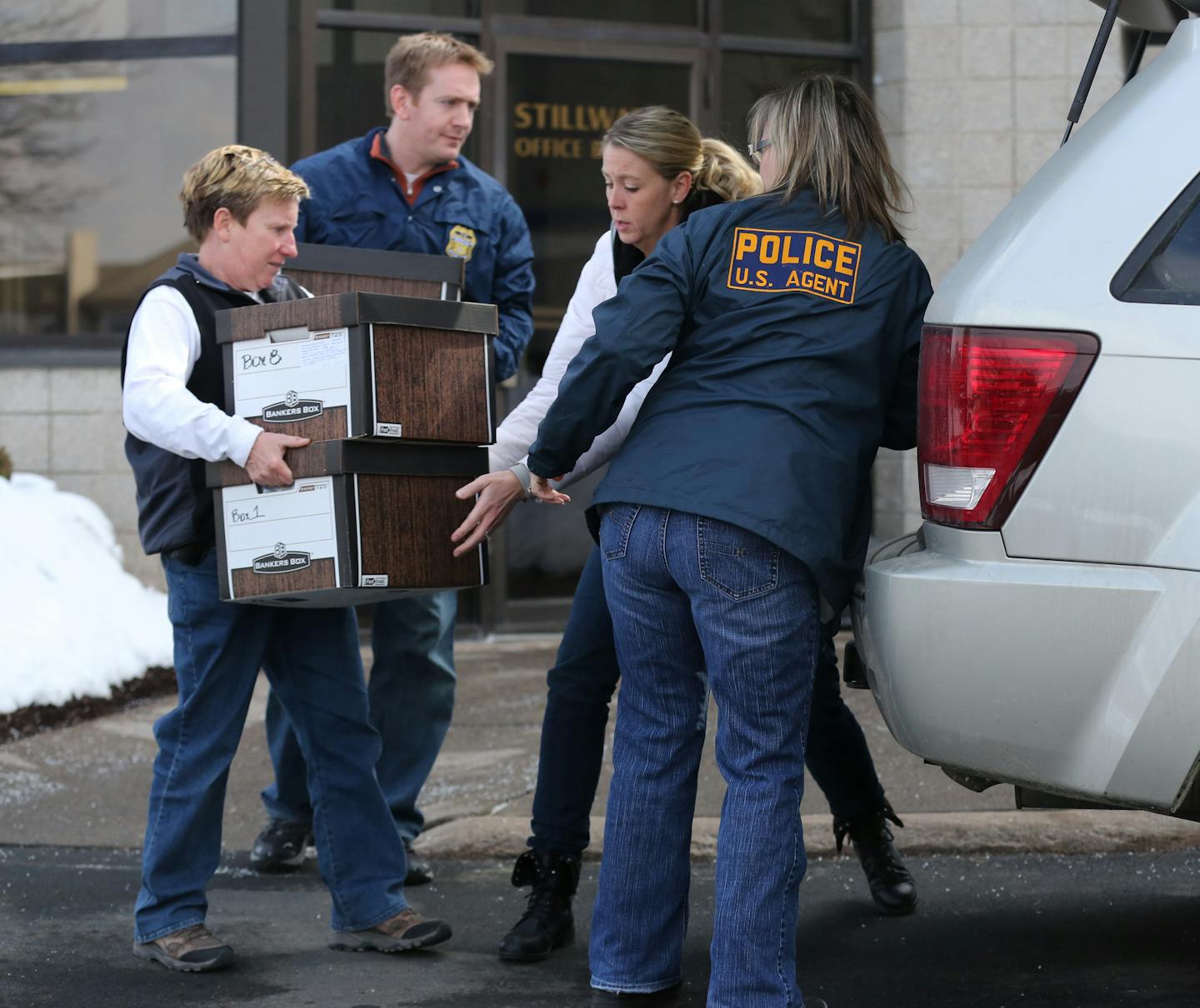 IRS, FBI and Health and Human Services criminal investigators raided the accounting firm of Stillwater Mayor Ken Harycki on Thursday morning in Stillwater, MN. Photo credit: McKenna Ewen / Star Tribune 3/20/2014