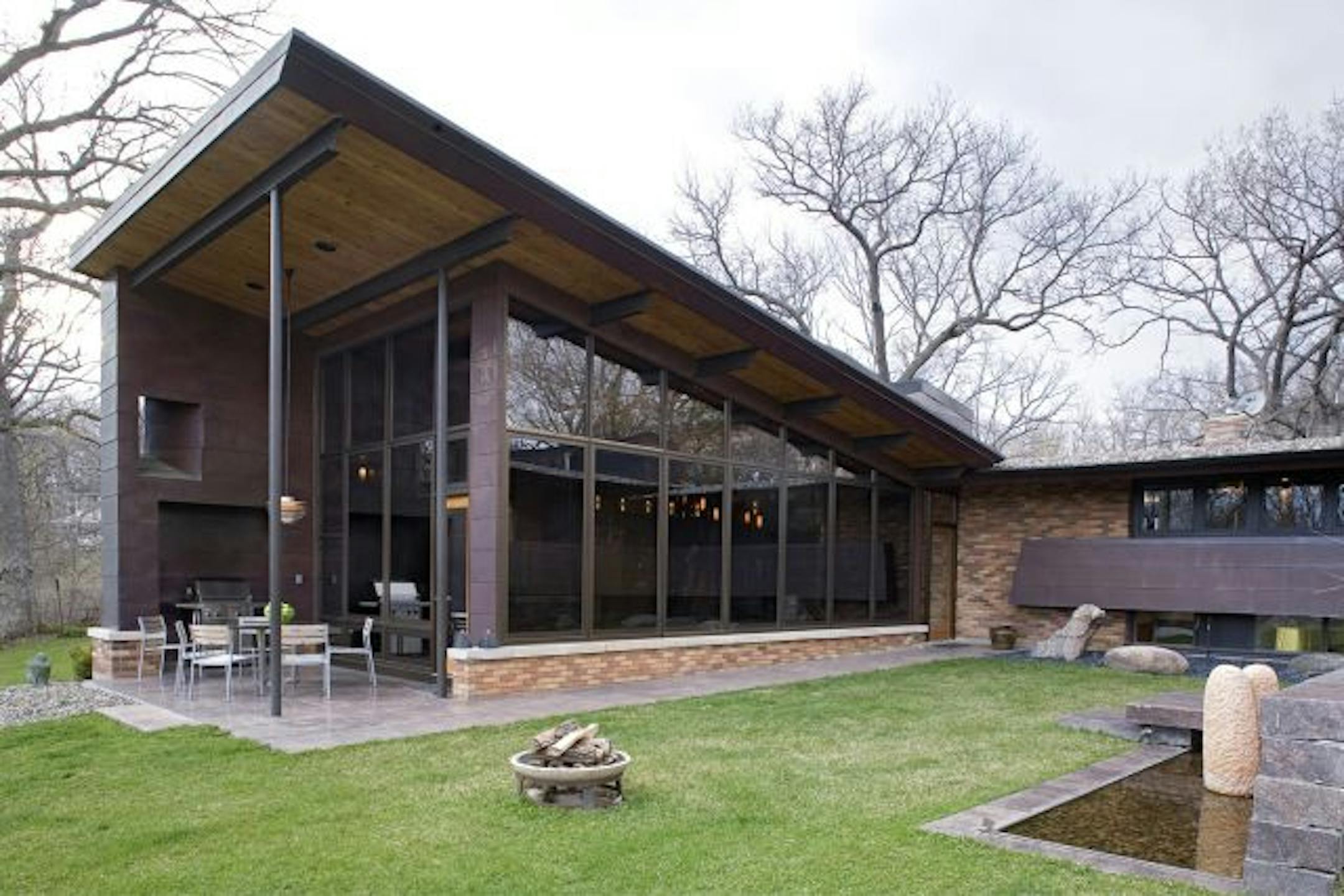 Margaret Humphrey's kitchen and family room addition was designed to accommodate the salvaged steel windows for better views of the nearly three-acre property in Dellwood.