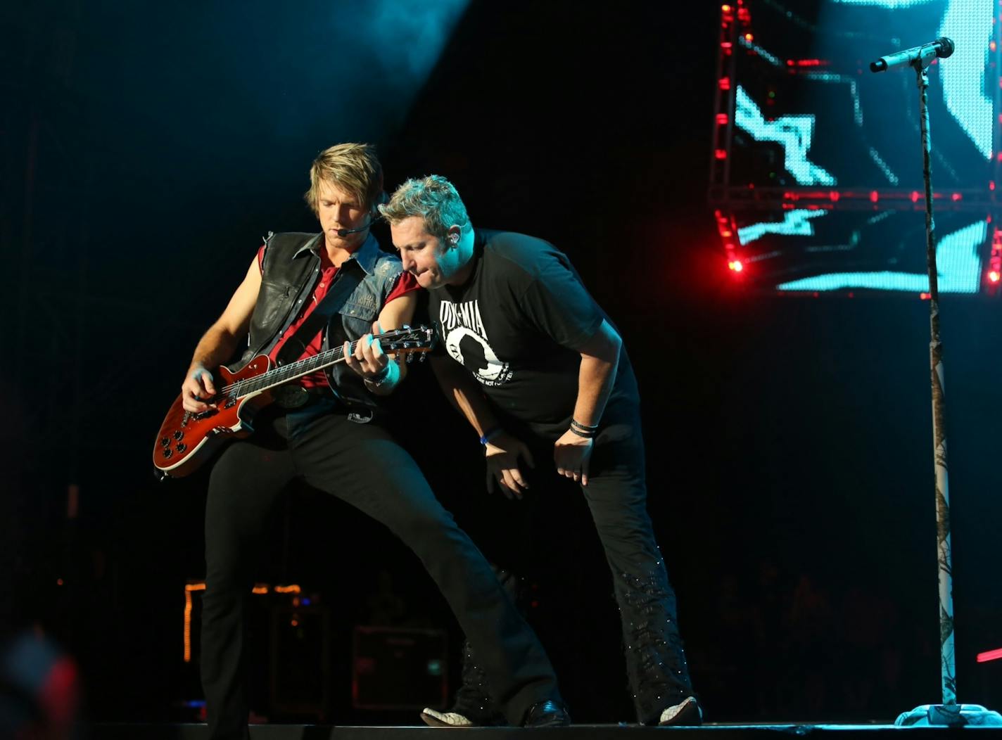 A deep catalog of hits was front and center Thursday night for Rascal Flatts' lead guitarist Joe Don Rooney and singer Gary LeVox.