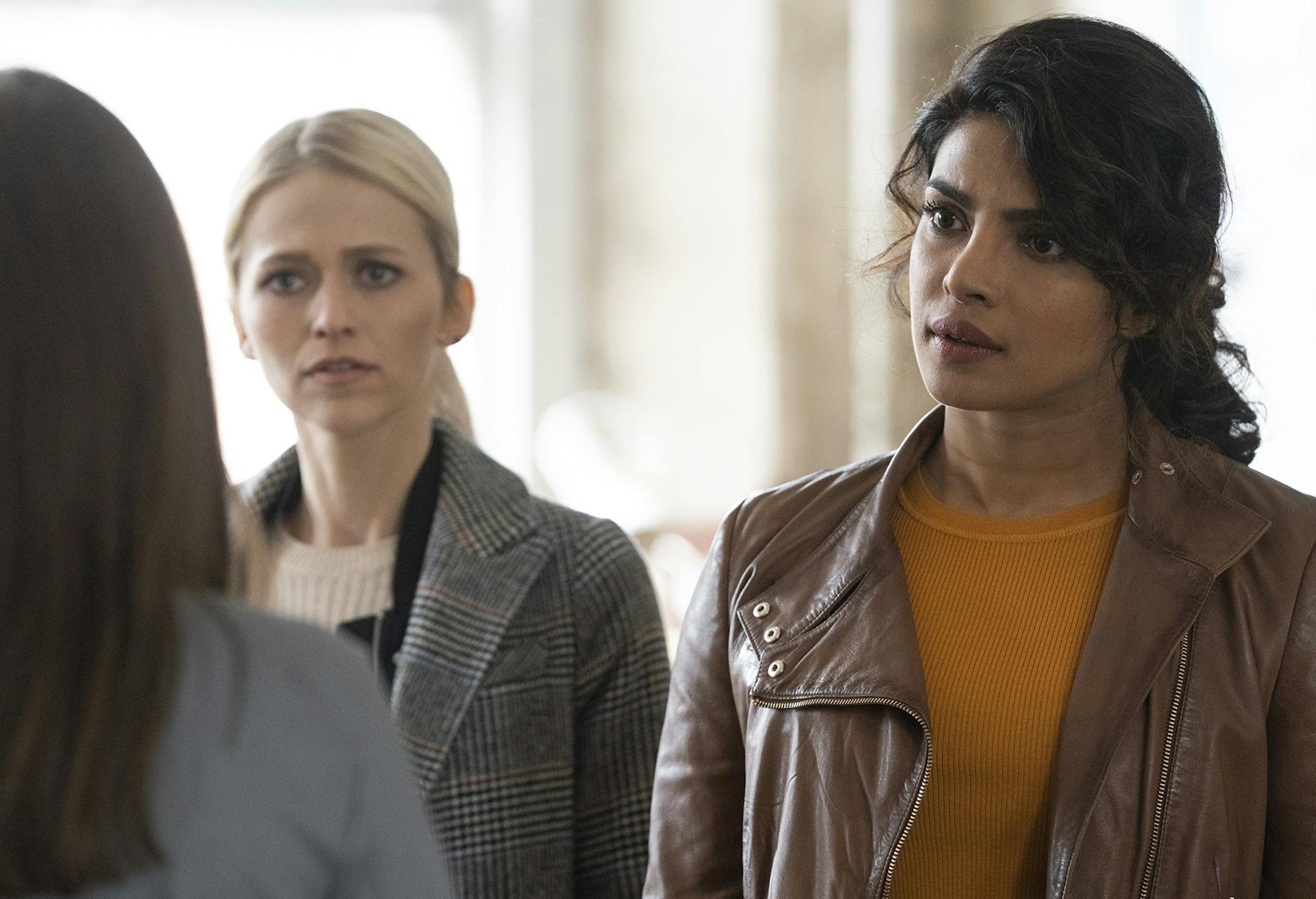 Johanna Braddy and Priyanka Chopra in the series finale of "Quantico." (ABC/Pat Redmond)