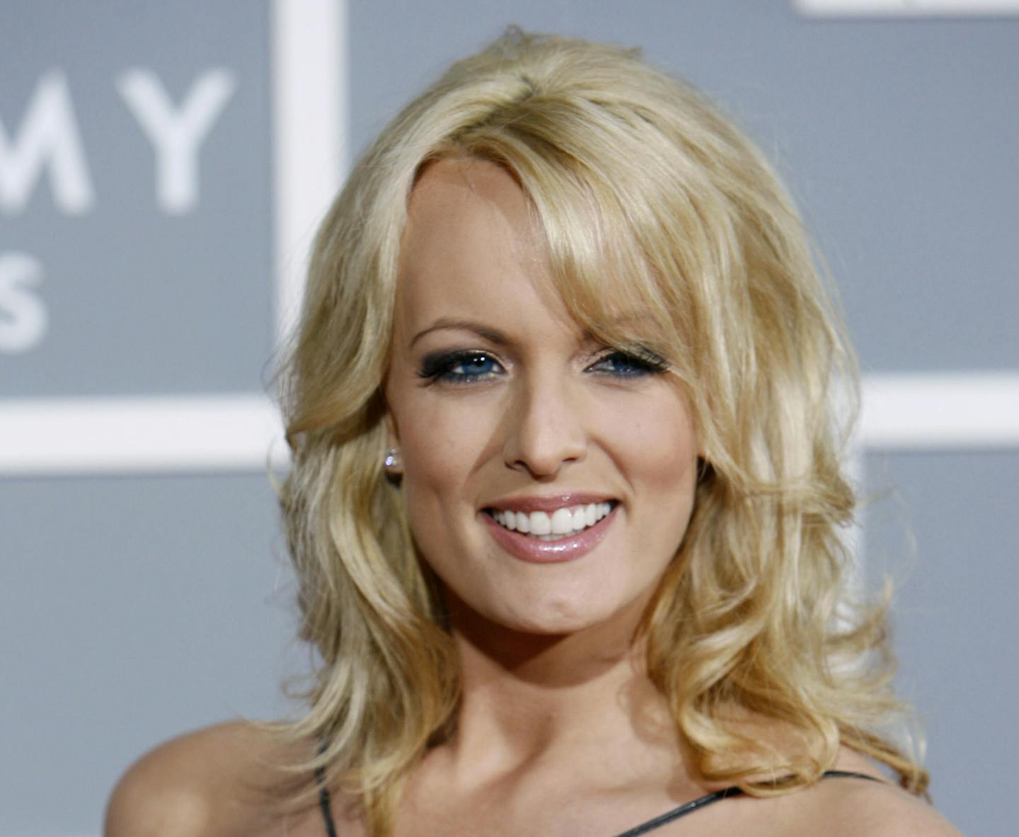 FILE - In this Feb. 11, 2007 file photo, Stormy Daniels arrives for the 49th Annual Grammy Awards in Los Angeles.