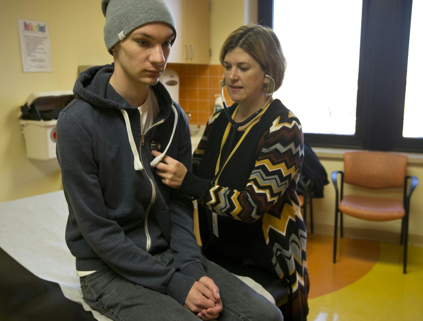 Phillip Englund was examined by Dr. Heather Stefanski after he received a cord blood transfusion at the U.